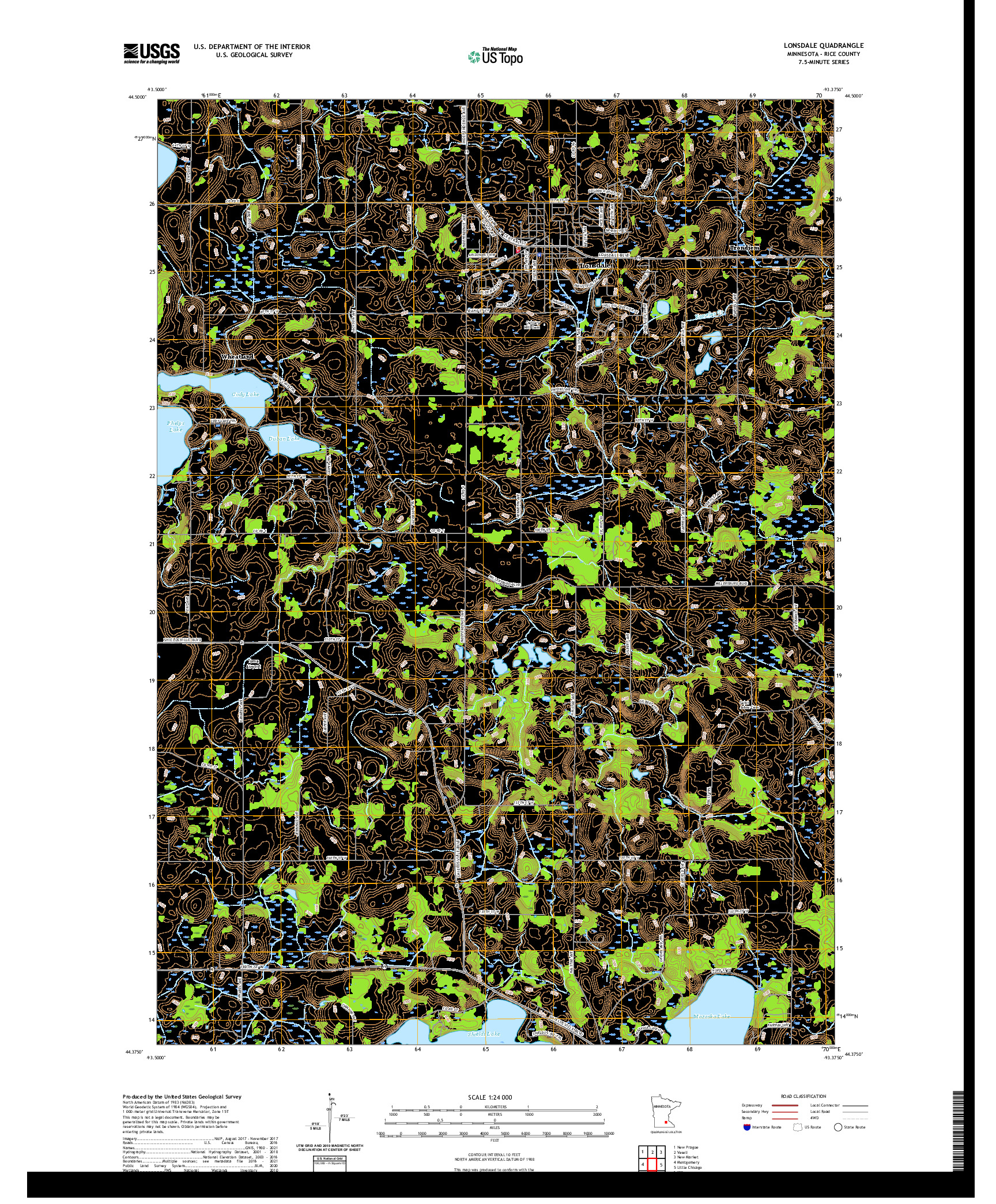 US TOPO 7.5-MINUTE MAP FOR LONSDALE, MN