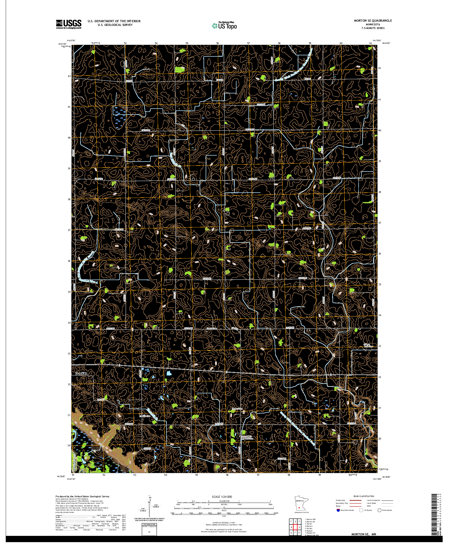 US TOPO 7.5-MINUTE MAP FOR MORTON SE, MN