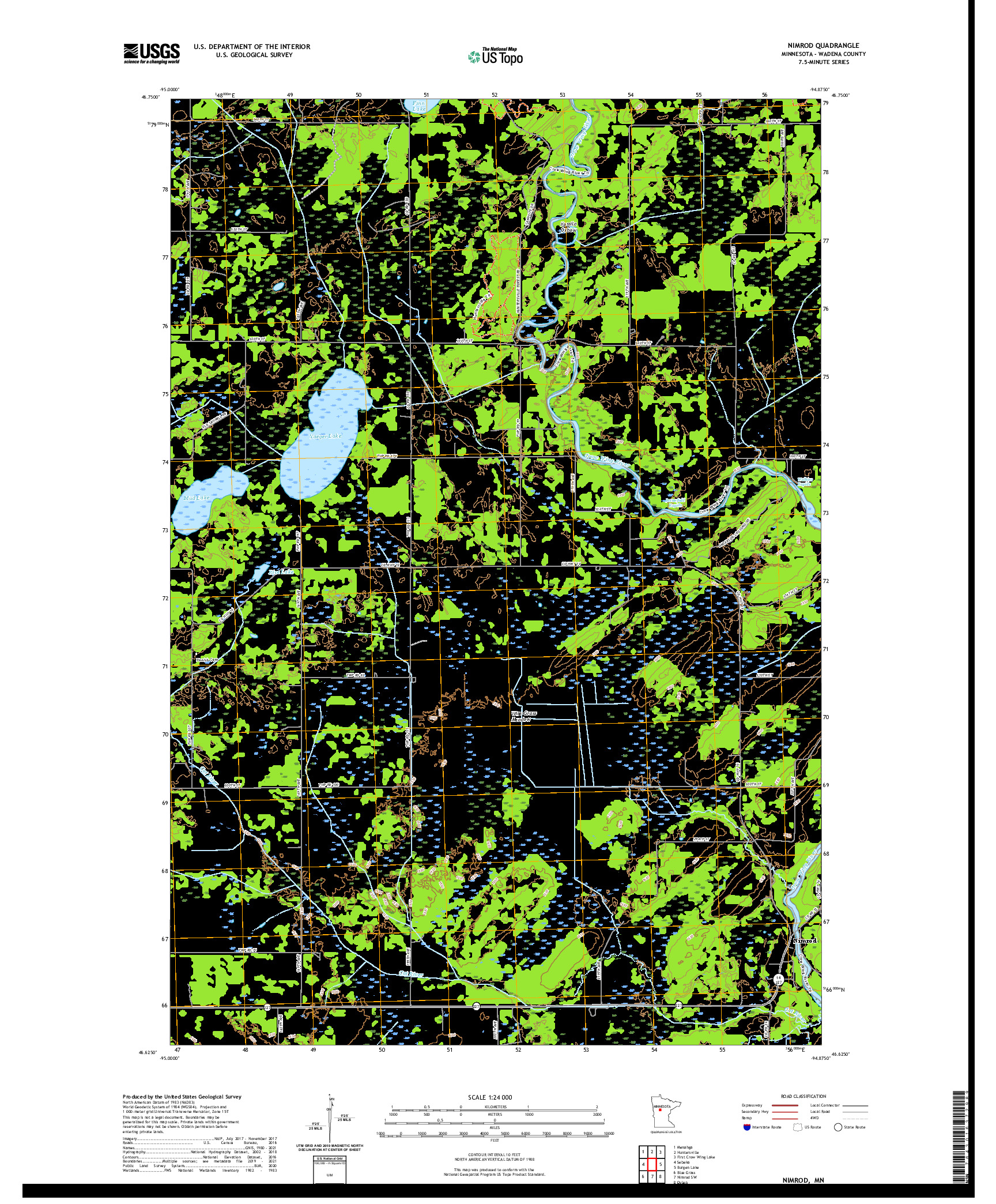 US TOPO 7.5-MINUTE MAP FOR NIMROD, MN