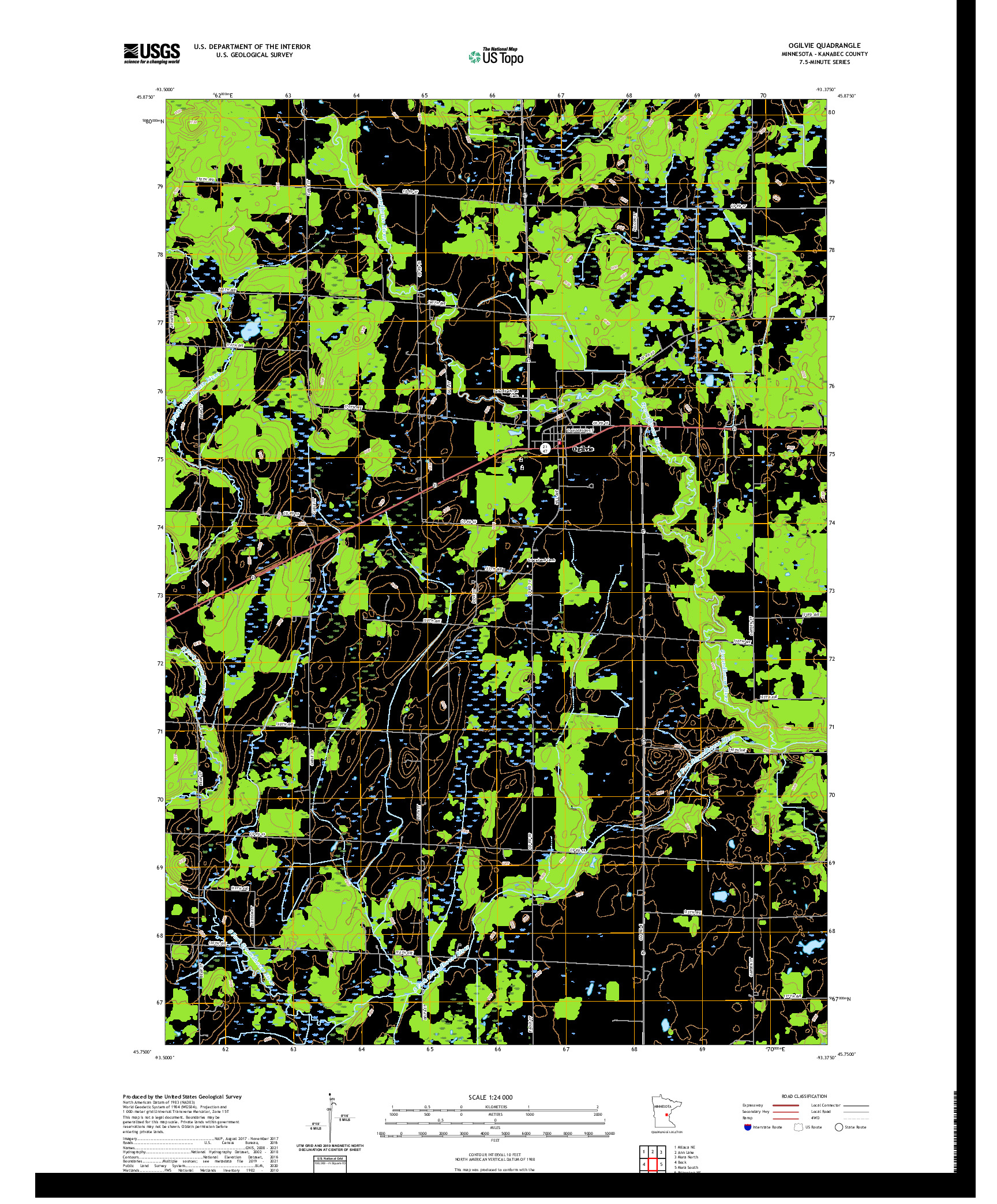 US TOPO 7.5-MINUTE MAP FOR OGILVIE, MN