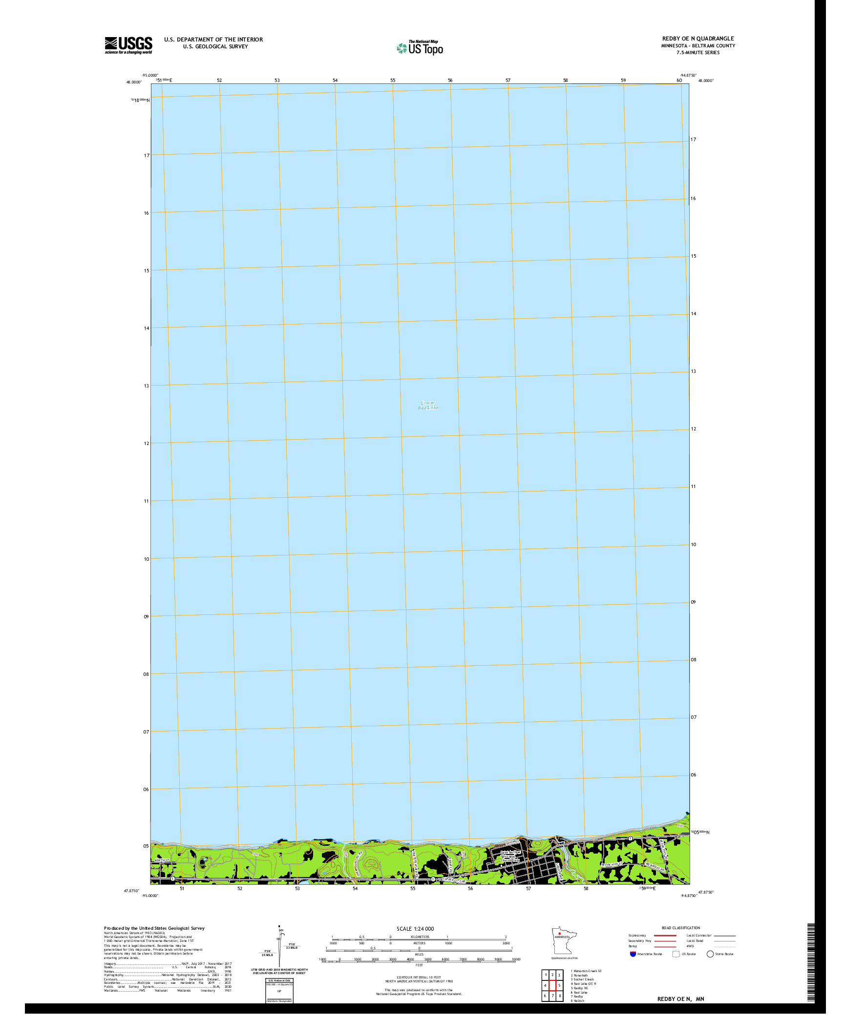 US TOPO 7.5-MINUTE MAP FOR REDBY OE N, MN