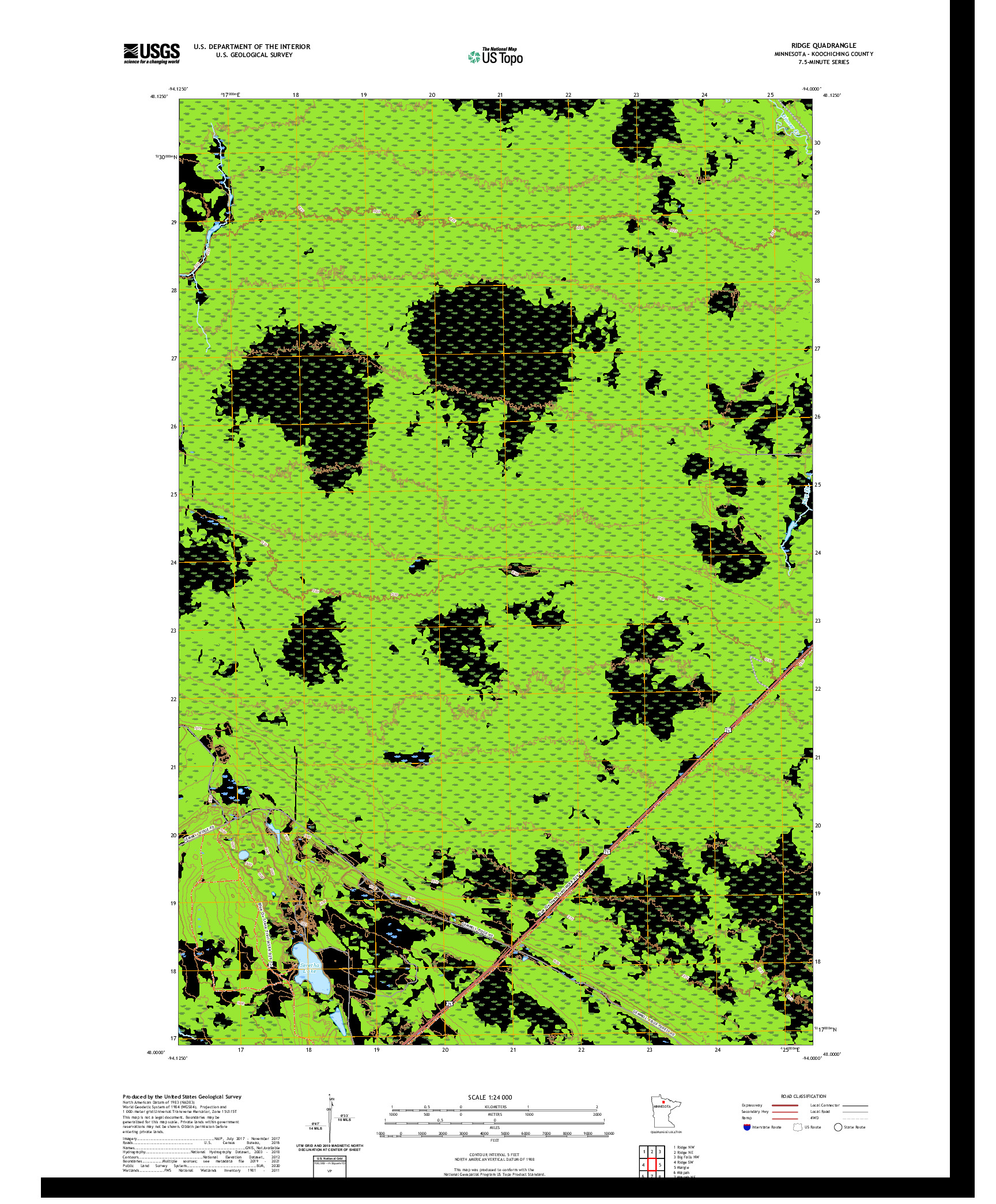 US TOPO 7.5-MINUTE MAP FOR RIDGE, MN