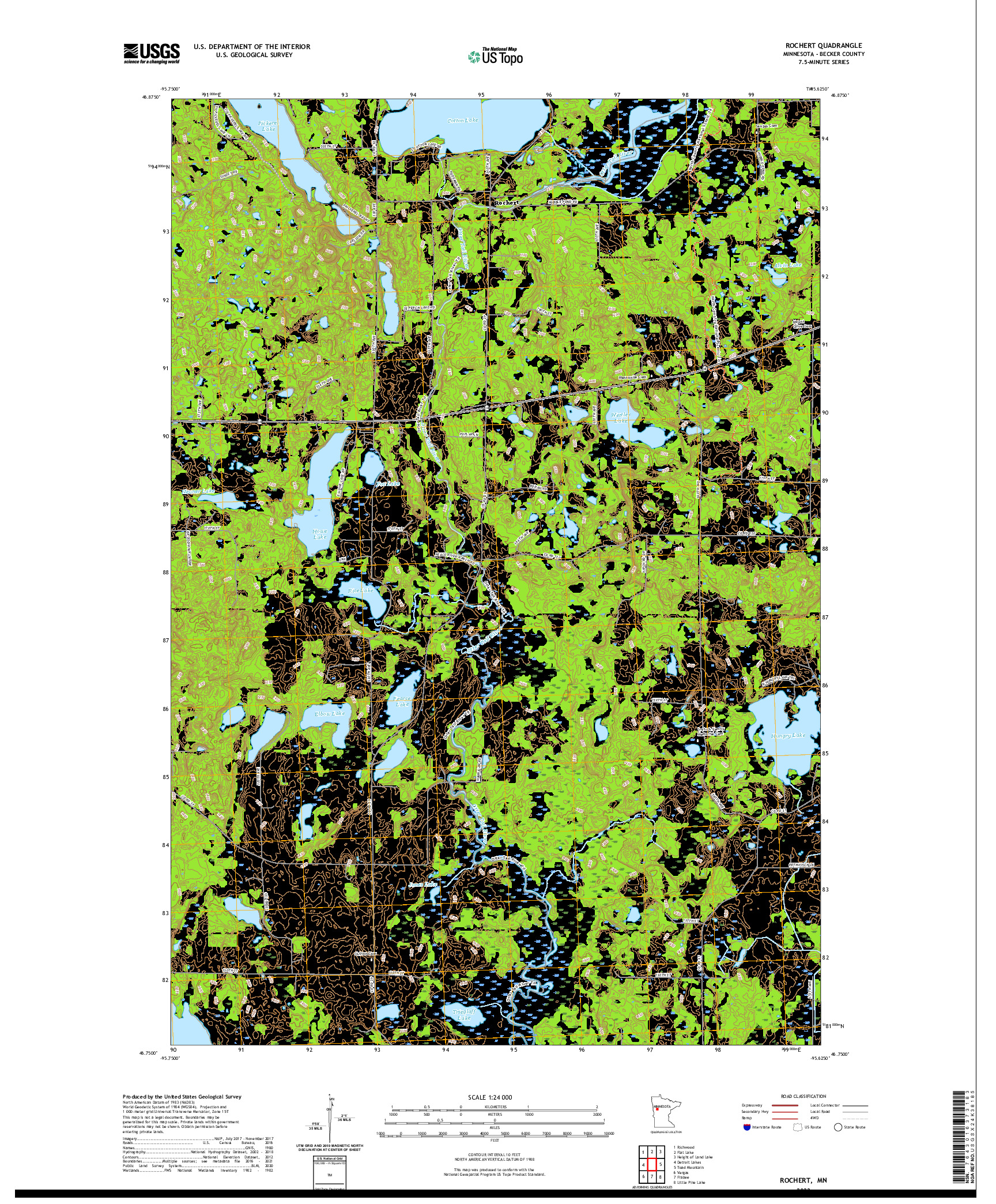 US TOPO 7.5-MINUTE MAP FOR ROCHERT, MN