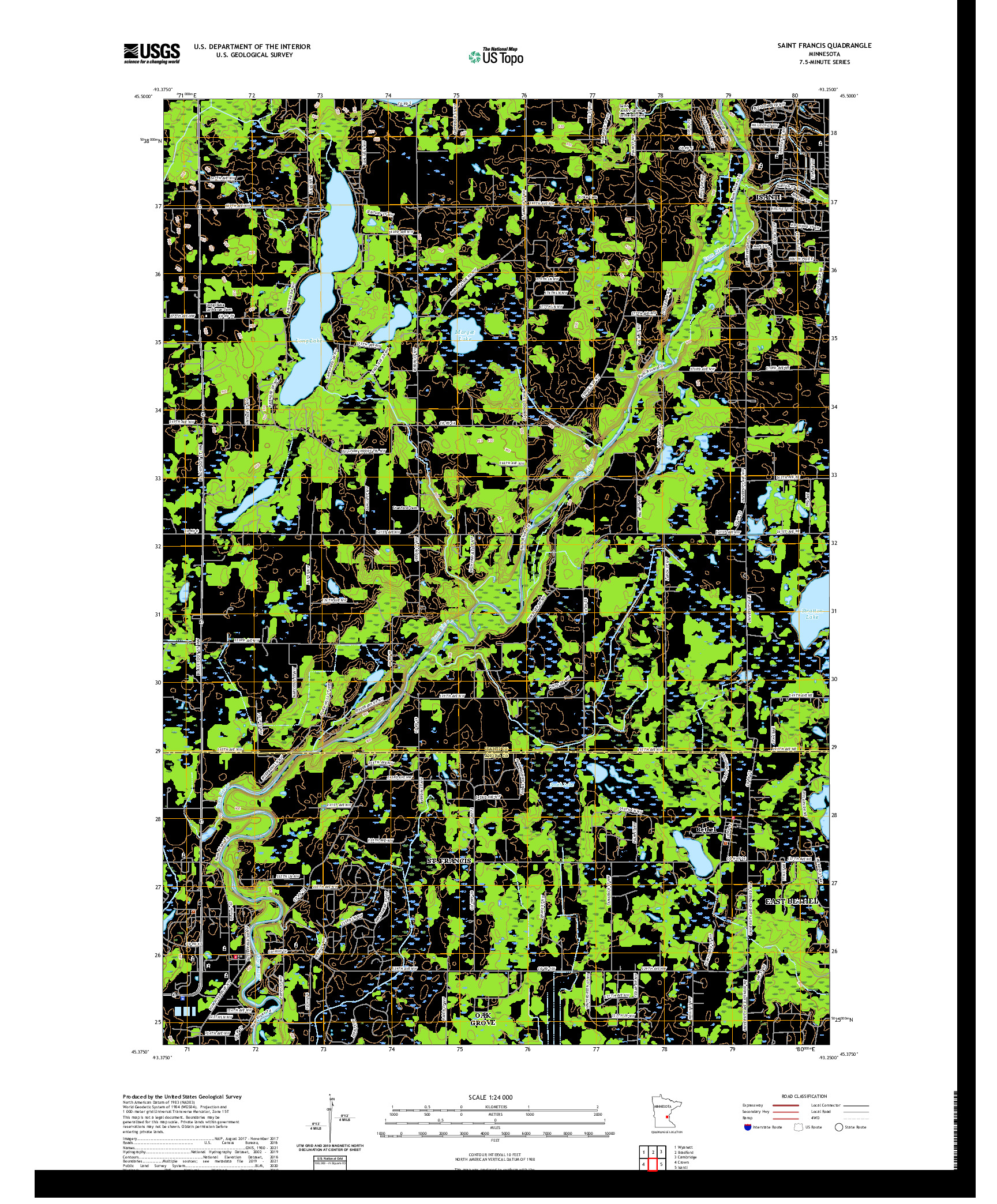 US TOPO 7.5-MINUTE MAP FOR SAINT FRANCIS, MN