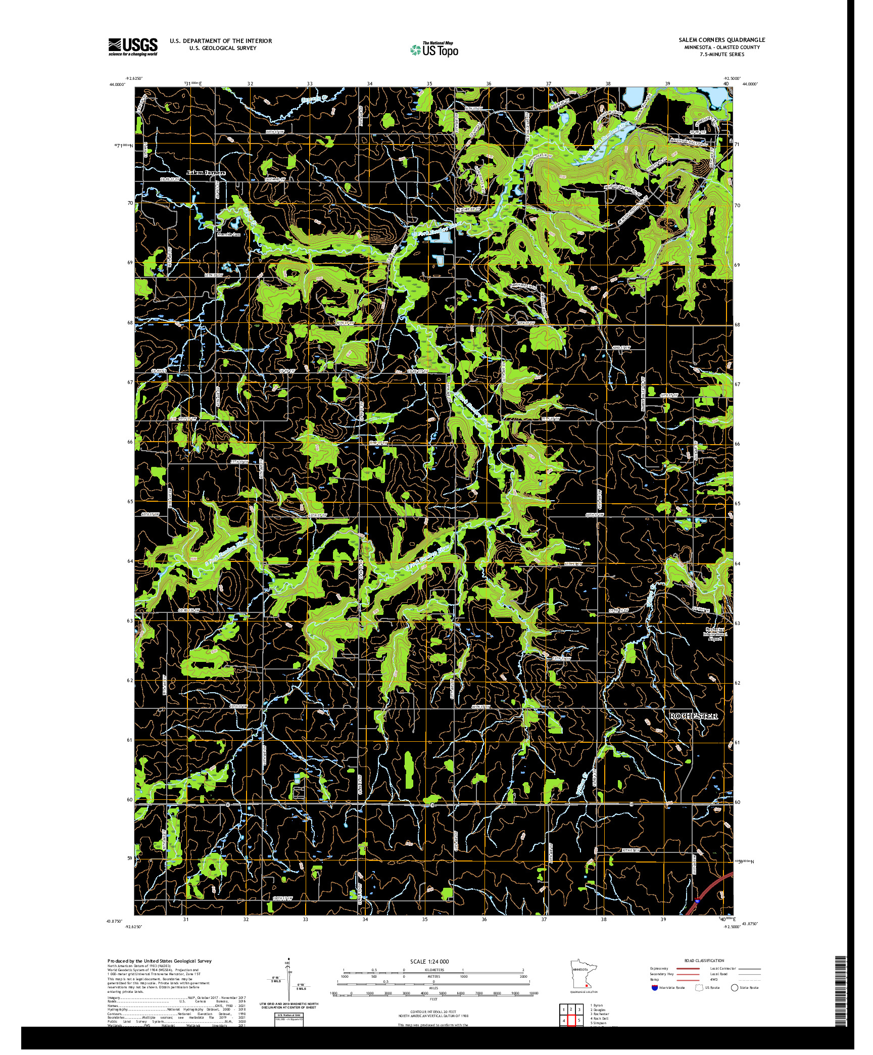 US TOPO 7.5-MINUTE MAP FOR SALEM CORNERS, MN