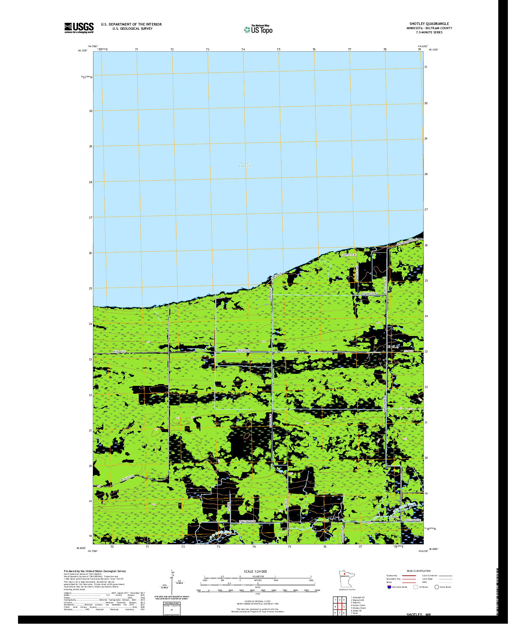 US TOPO 7.5-MINUTE MAP FOR SHOTLEY, MN