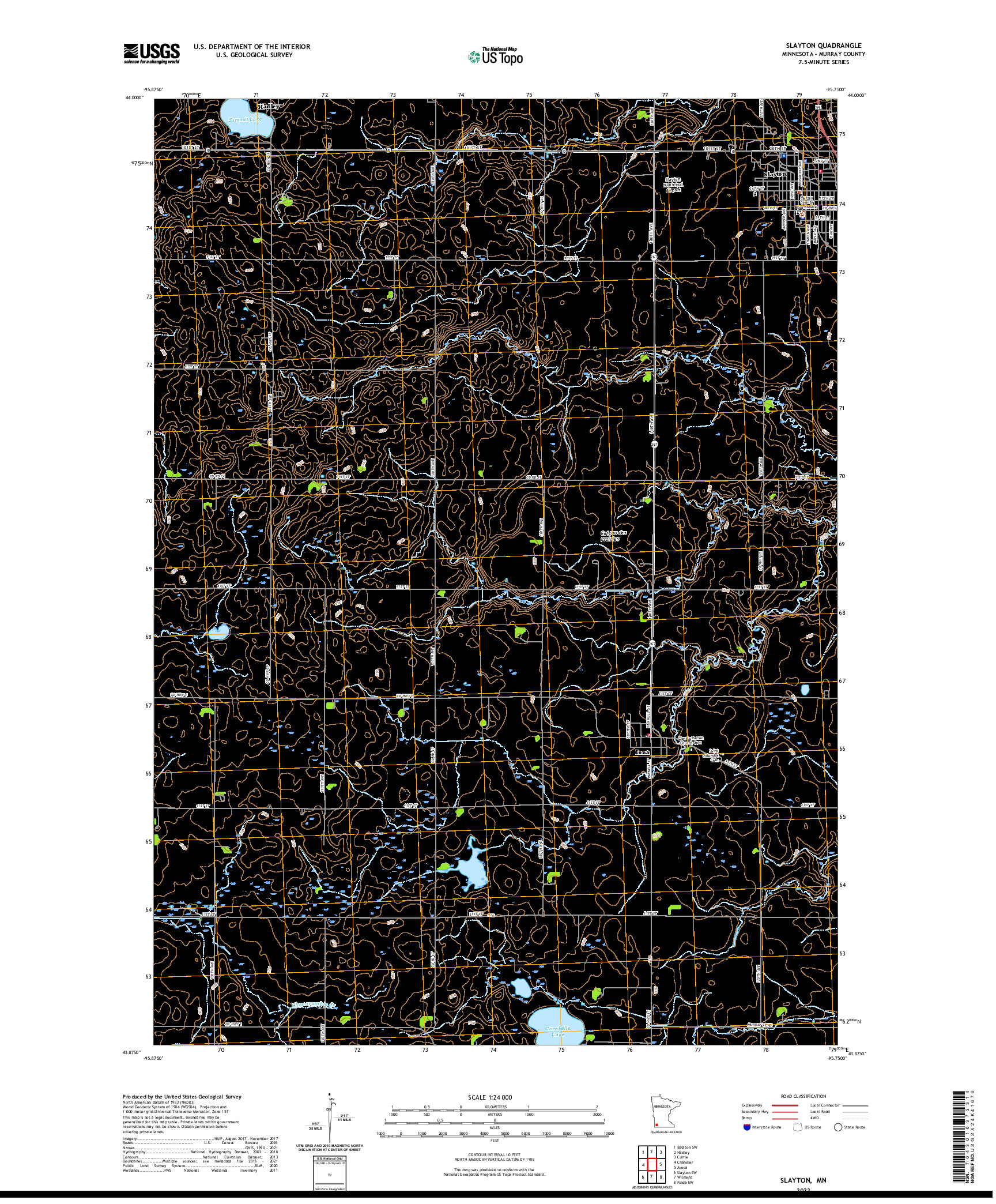 US TOPO 7.5-MINUTE MAP FOR SLAYTON, MN