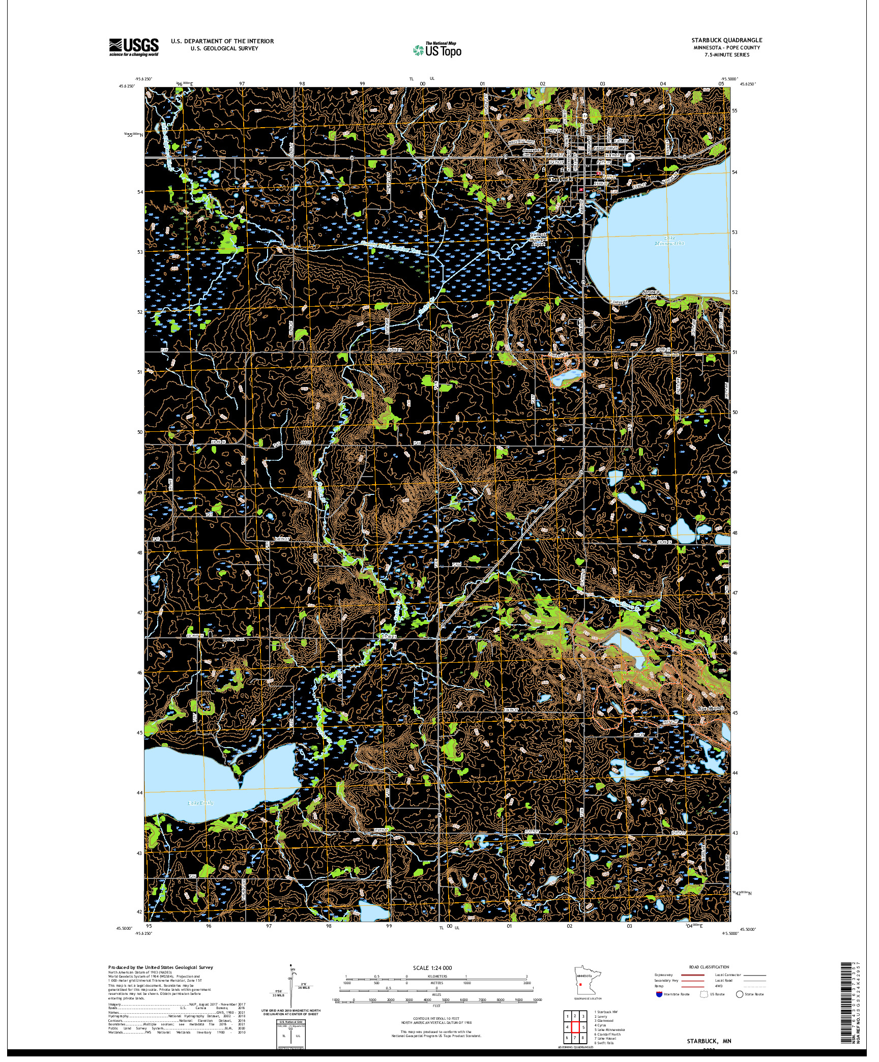 US TOPO 7.5-MINUTE MAP FOR STARBUCK, MN