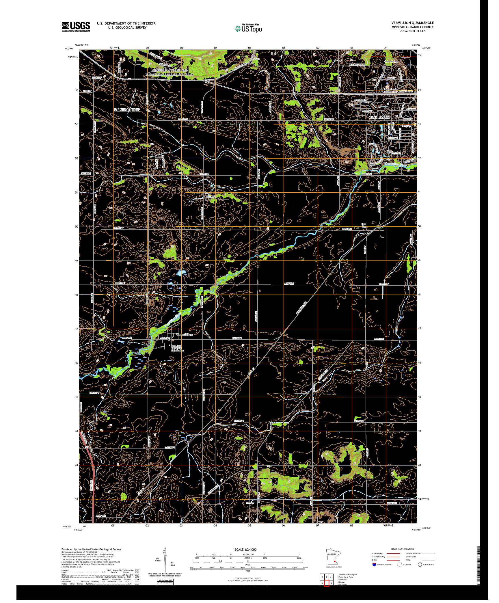 US TOPO 7.5-MINUTE MAP FOR VERMILLION, MN