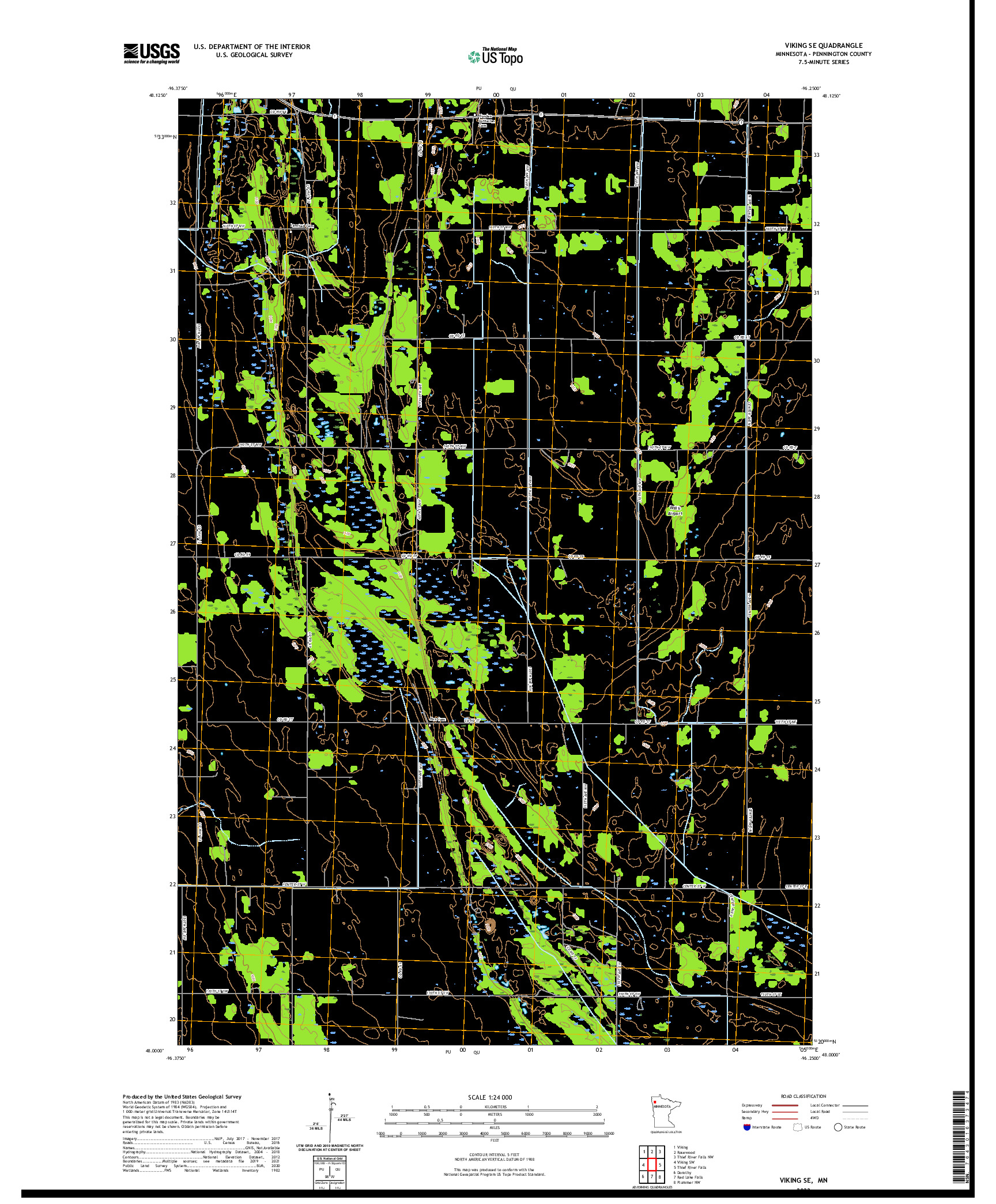 US TOPO 7.5-MINUTE MAP FOR VIKING SE, MN