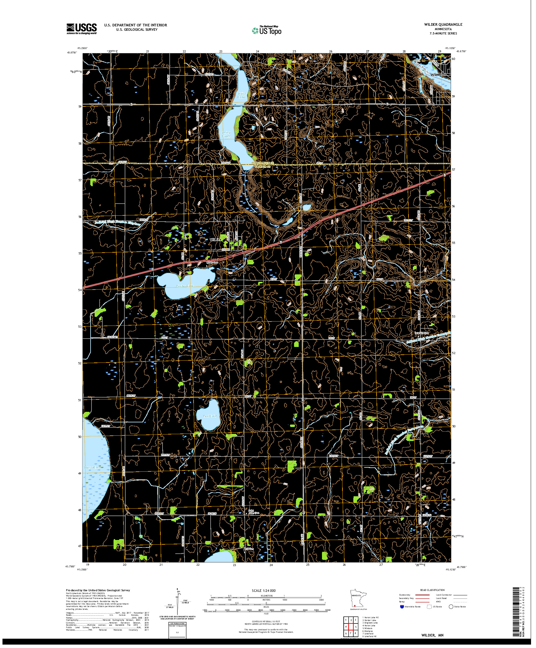 US TOPO 7.5-MINUTE MAP FOR WILDER, MN