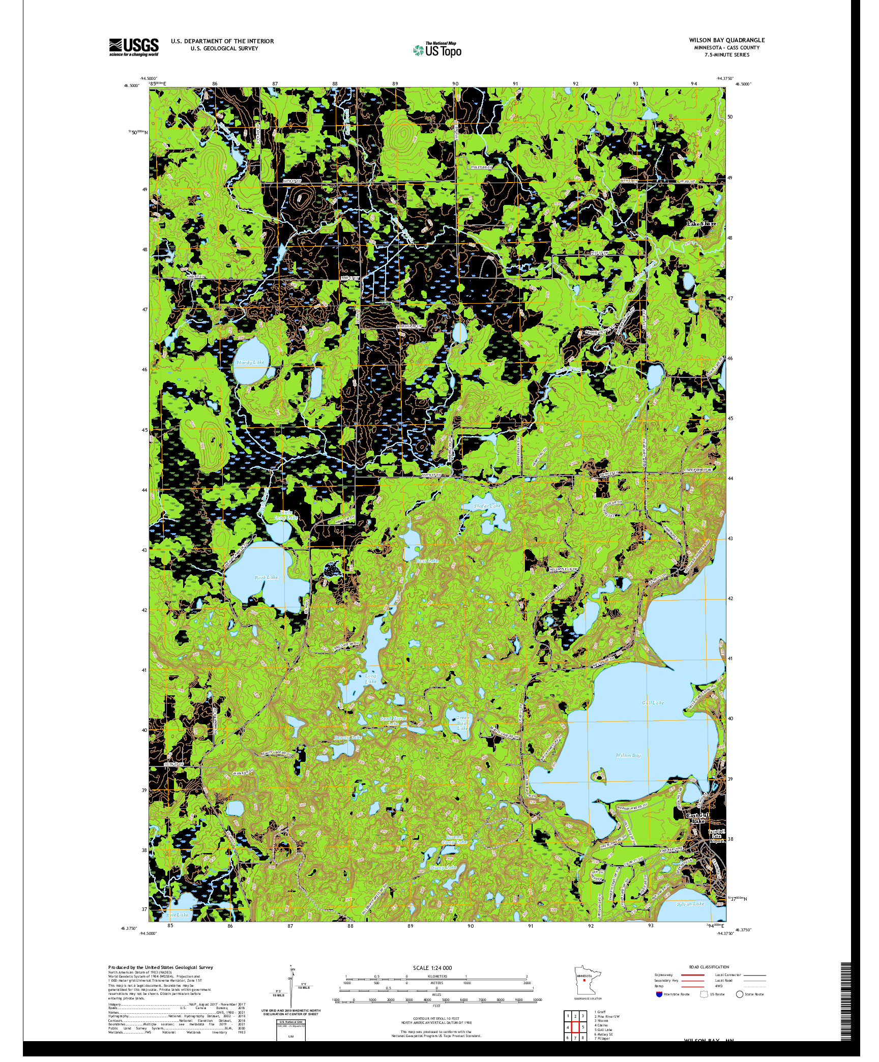 US TOPO 7.5-MINUTE MAP FOR WILSON BAY, MN