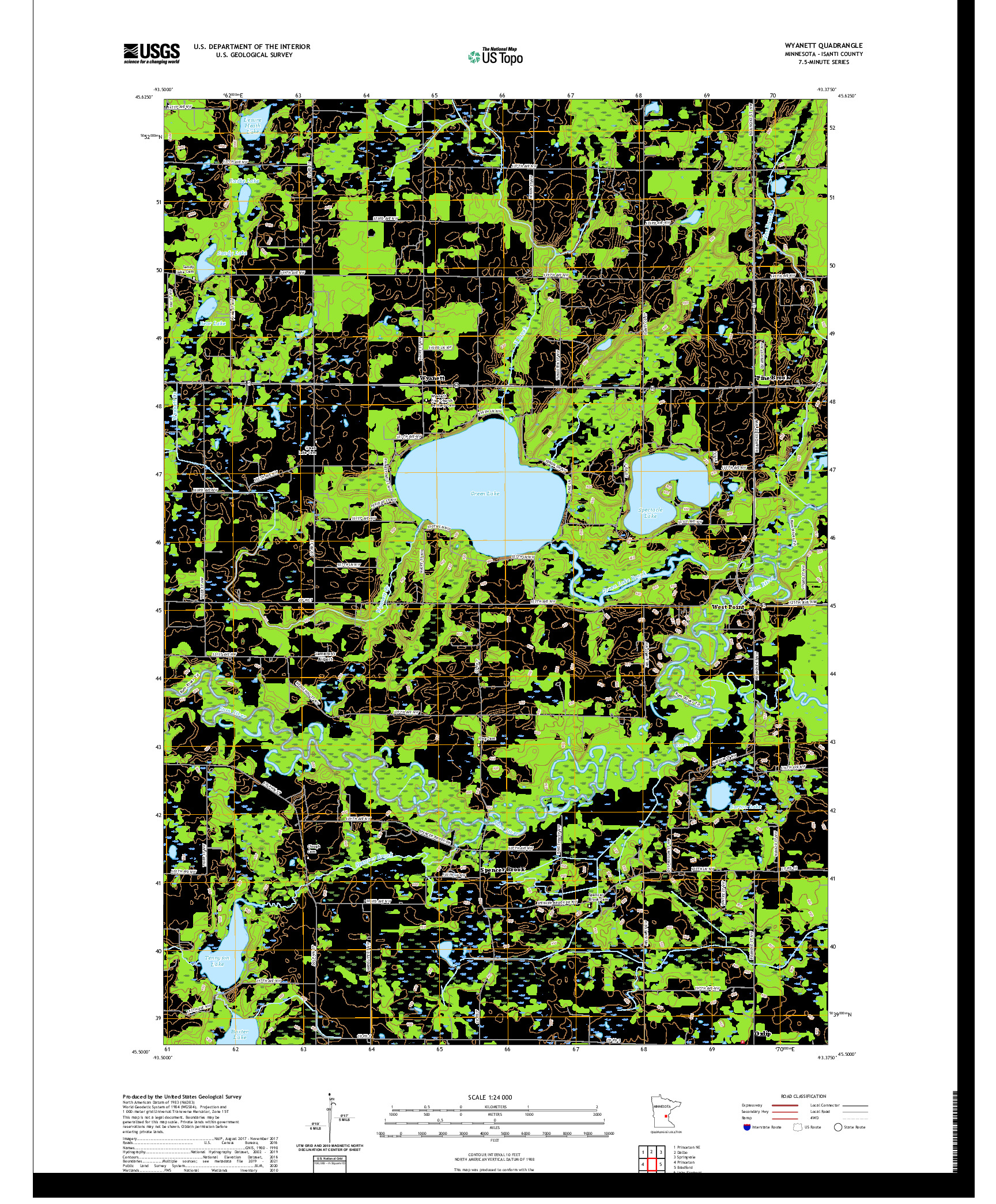 US TOPO 7.5-MINUTE MAP FOR WYANETT, MN