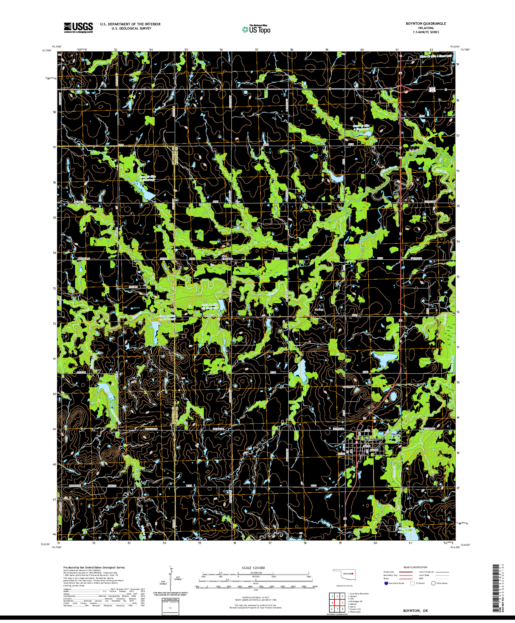 US TOPO 7.5-MINUTE MAP FOR BOYNTON, OK