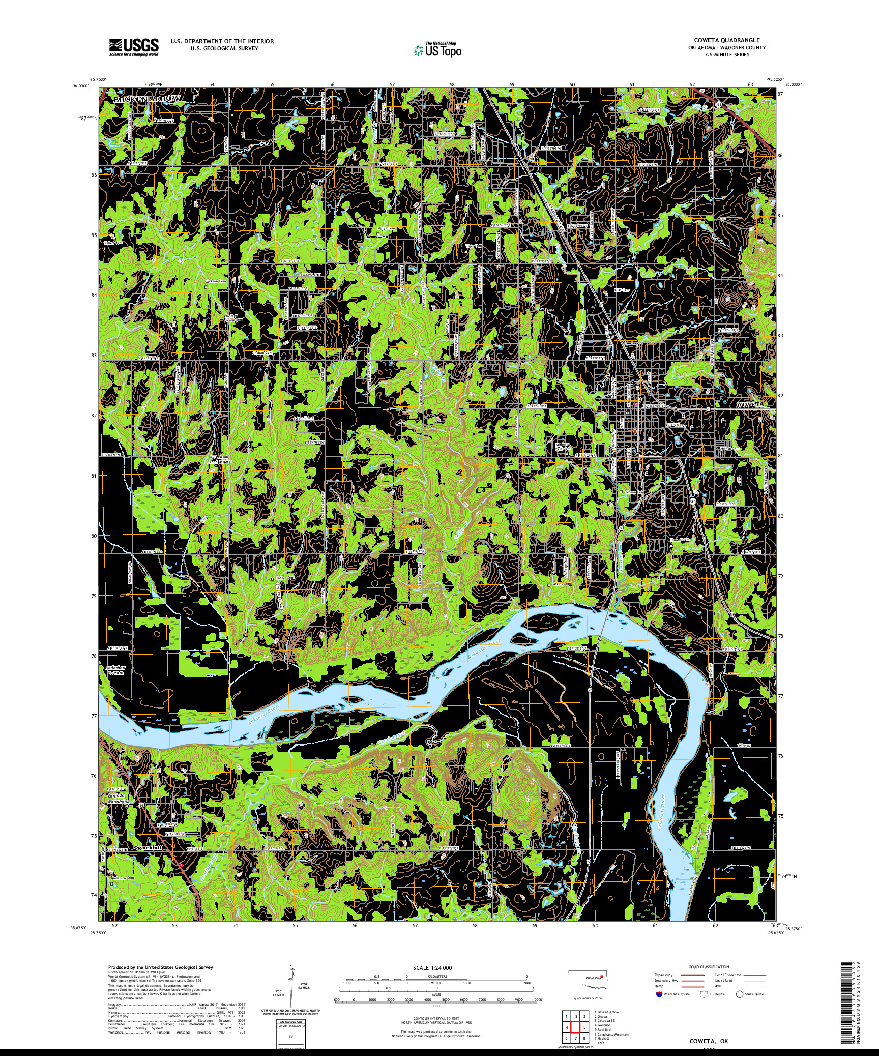 US TOPO 7.5-MINUTE MAP FOR COWETA, OK