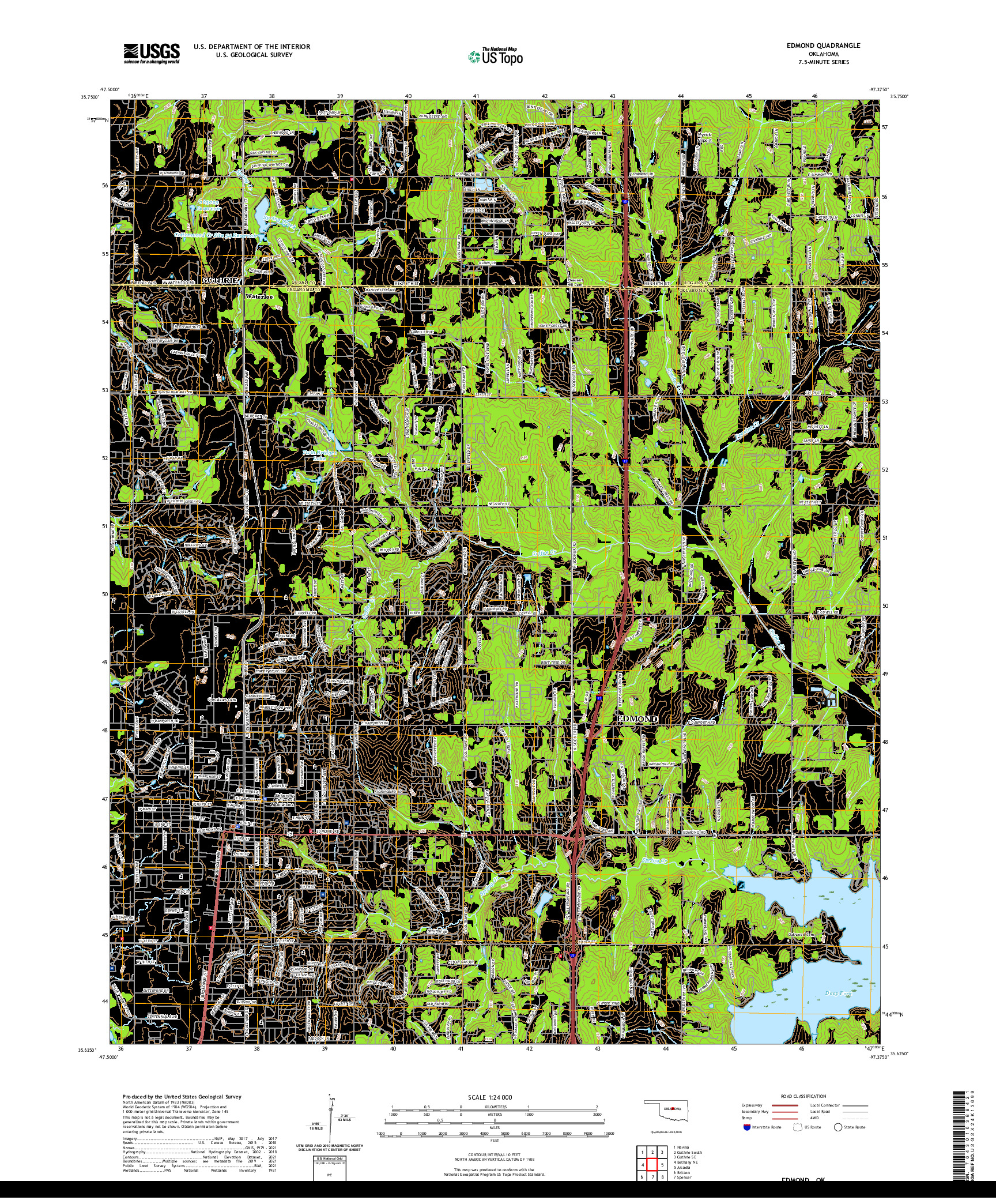 US TOPO 7.5-MINUTE MAP FOR EDMOND, OK