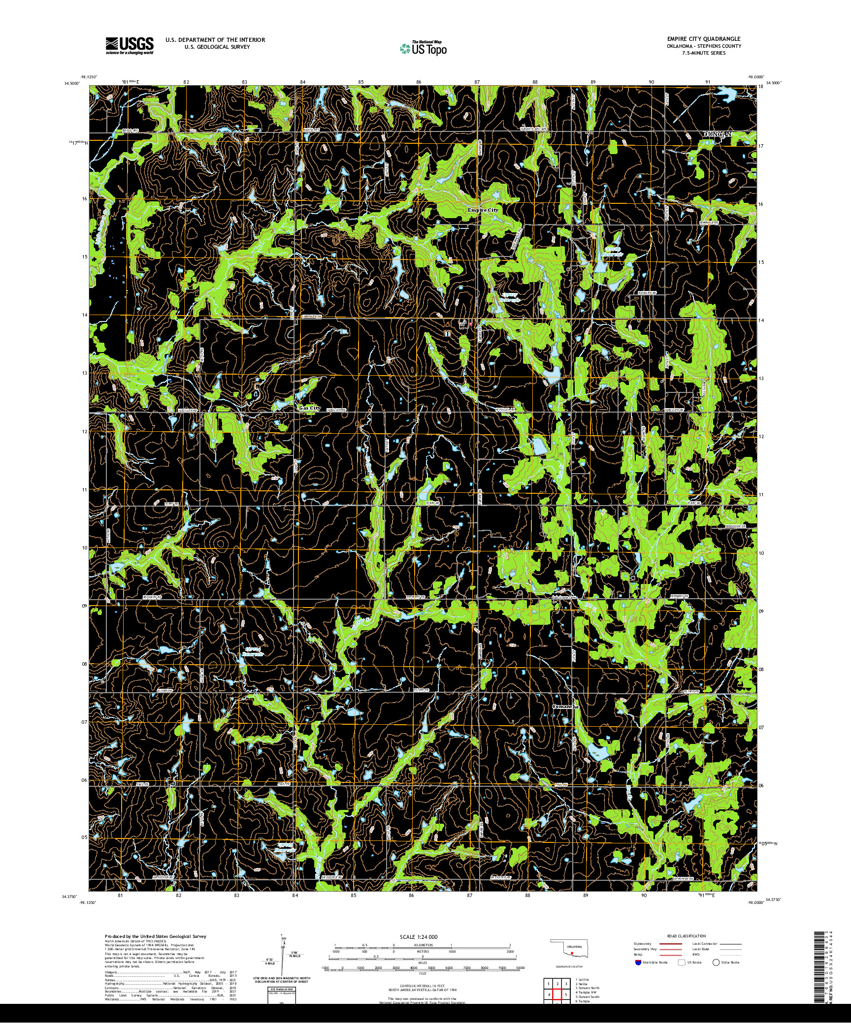 US TOPO 7.5-MINUTE MAP FOR EMPIRE CITY, OK