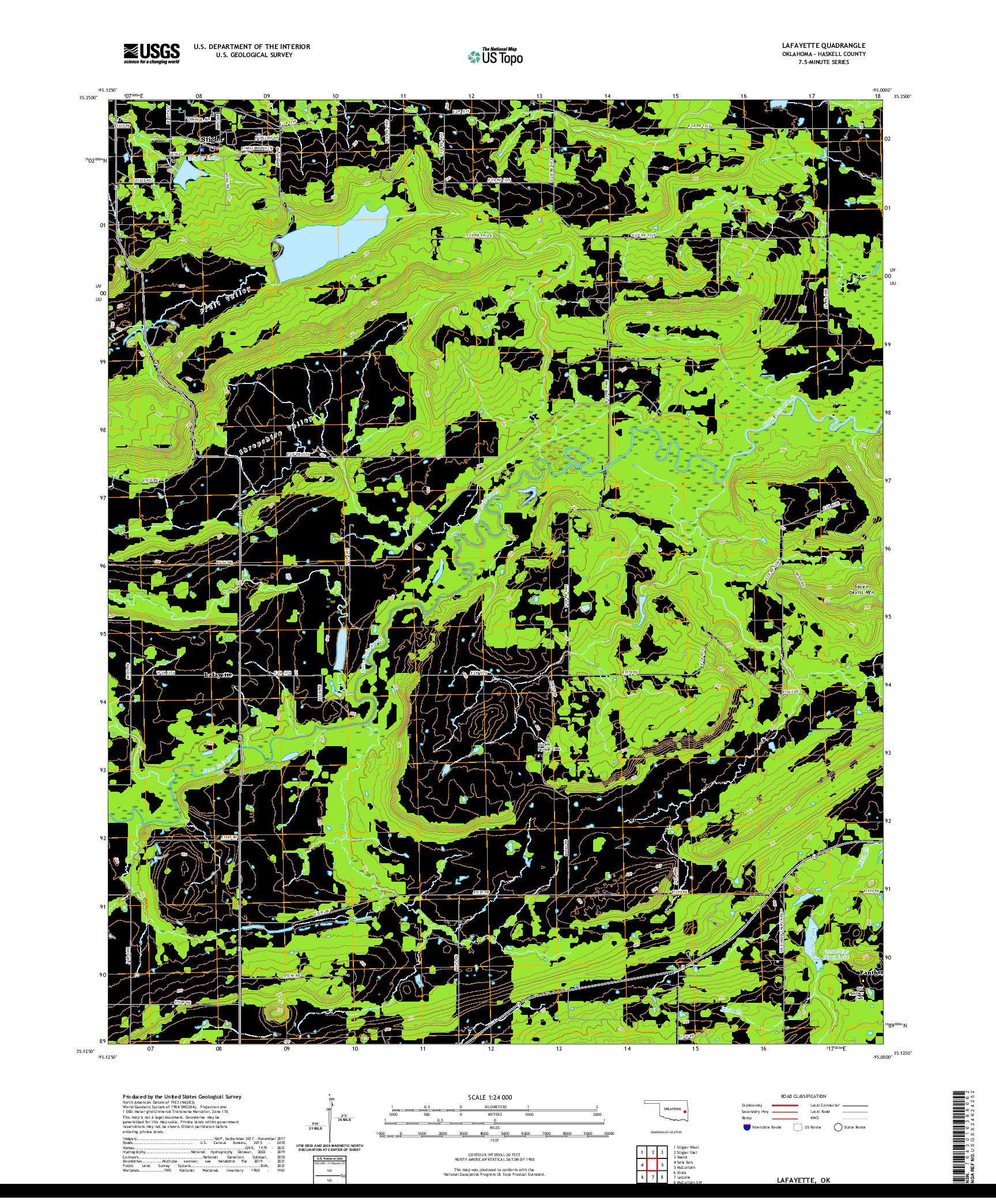 US TOPO 7.5-MINUTE MAP FOR LAFAYETTE, OK