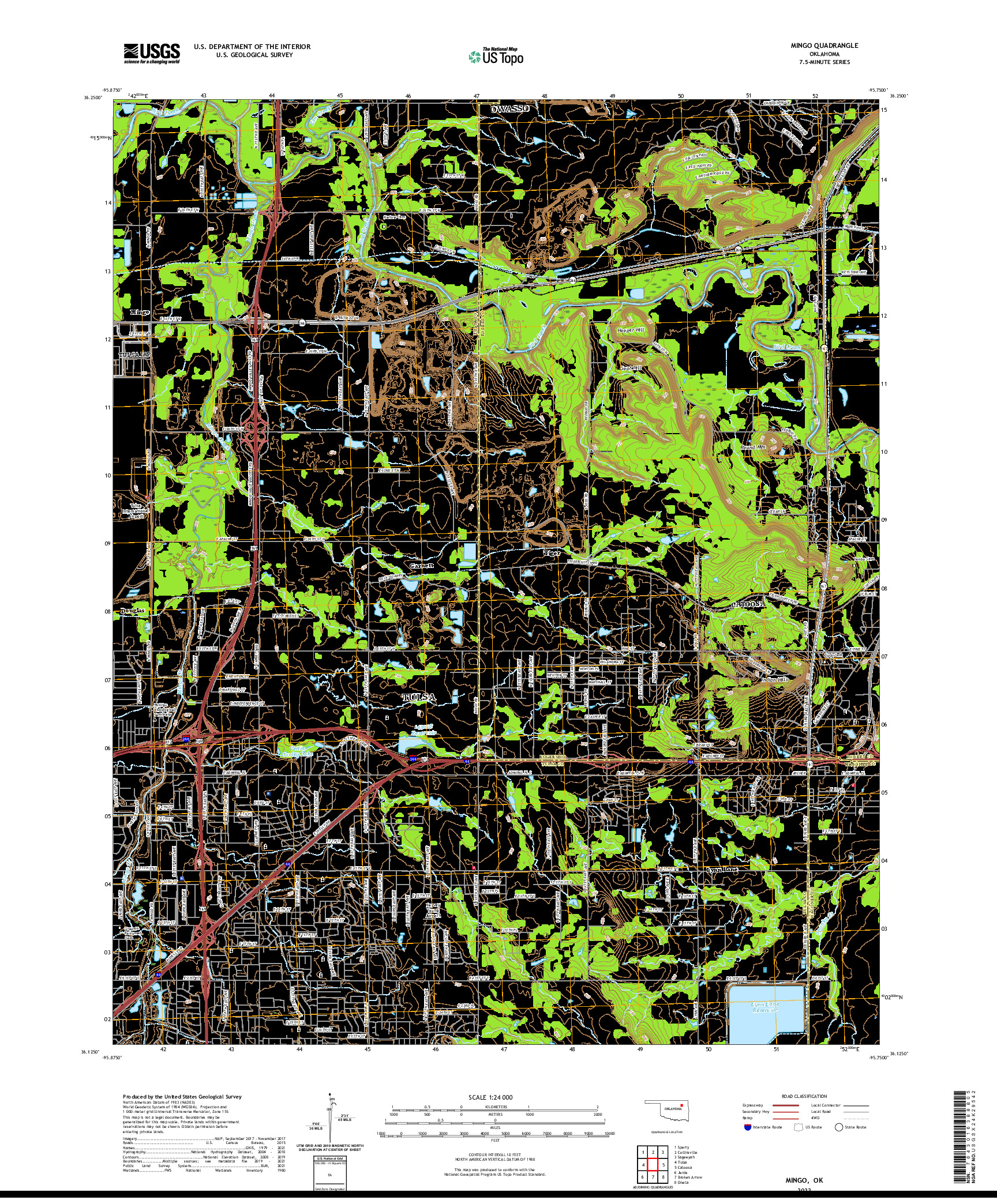 US TOPO 7.5-MINUTE MAP FOR MINGO, OK