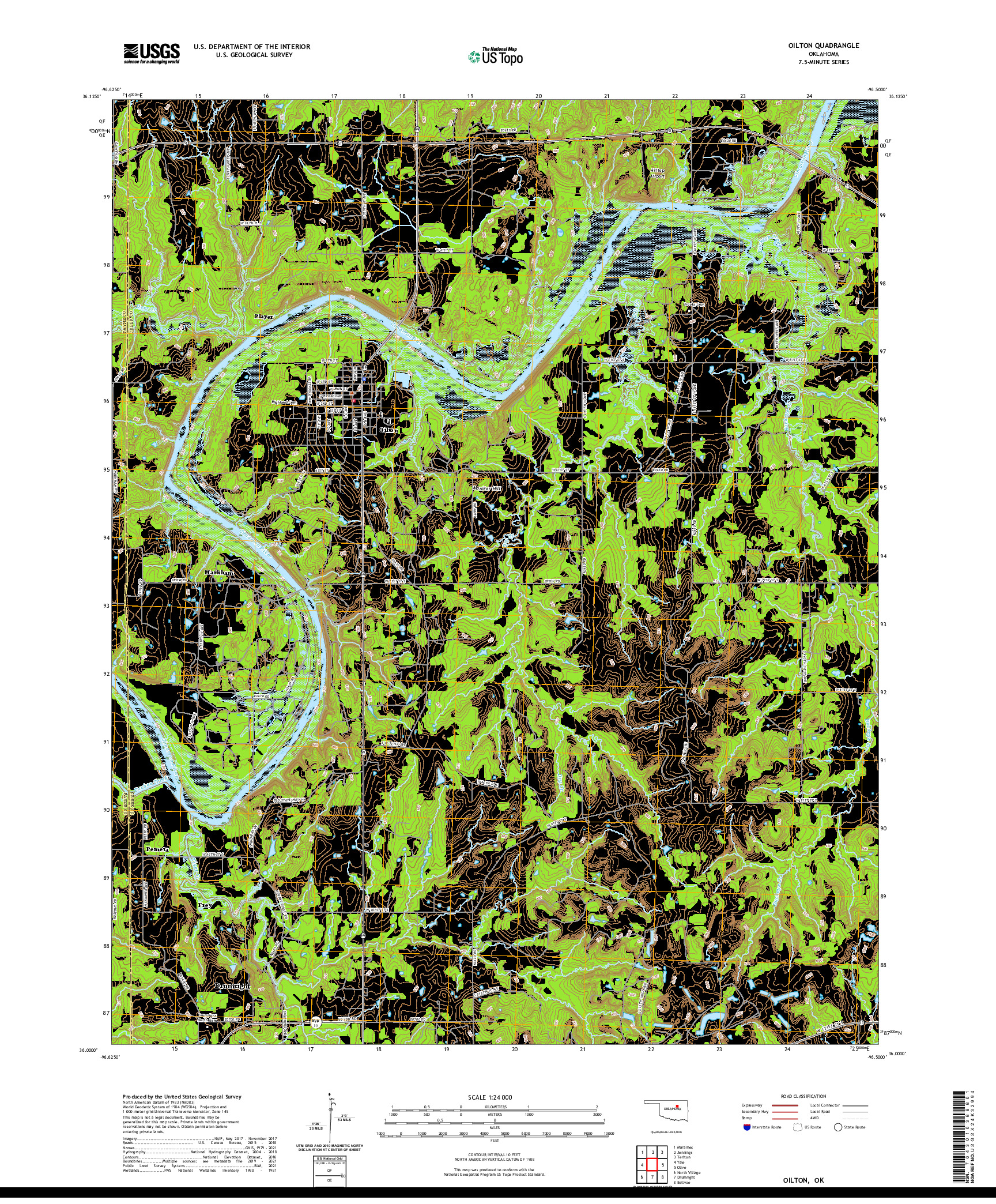 US TOPO 7.5-MINUTE MAP FOR OILTON, OK