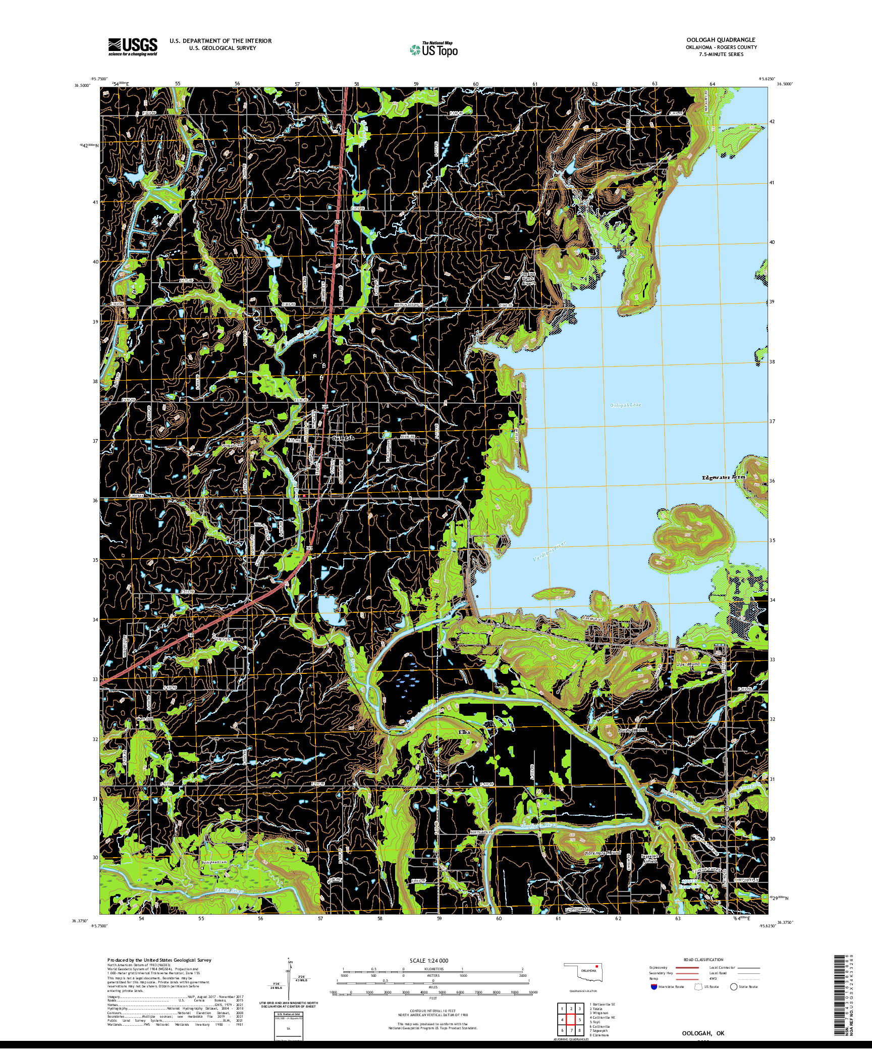 US TOPO 7.5-MINUTE MAP FOR OOLOGAH, OK