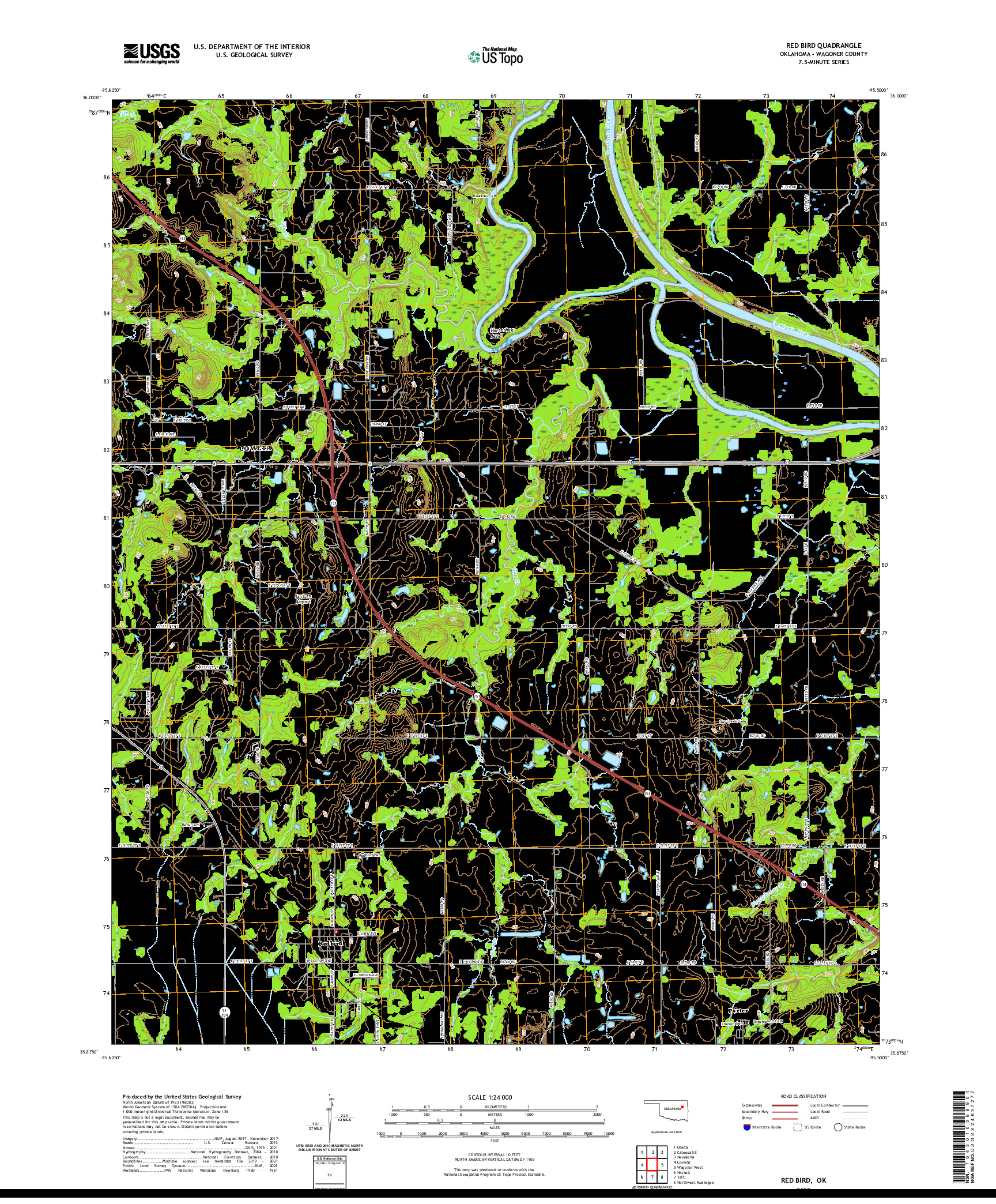 US TOPO 7.5-MINUTE MAP FOR RED BIRD, OK