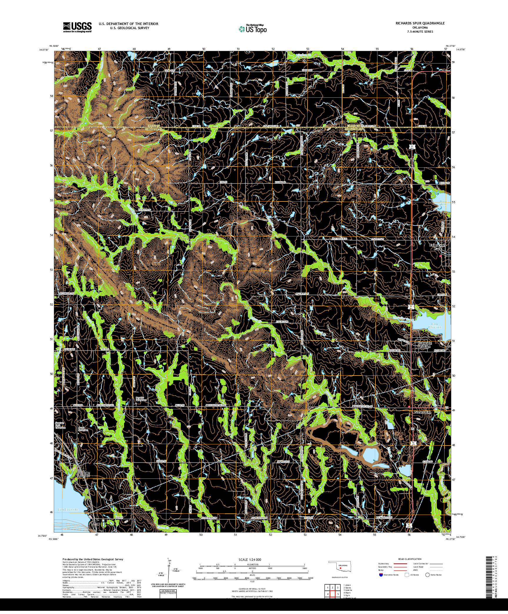 US TOPO 7.5-MINUTE MAP FOR RICHARDS SPUR, OK