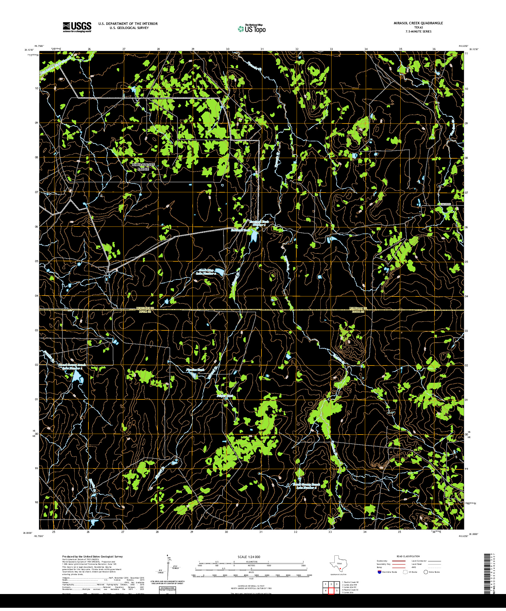 US TOPO 7.5-MINUTE MAP FOR MIRASOL CREEK, TX