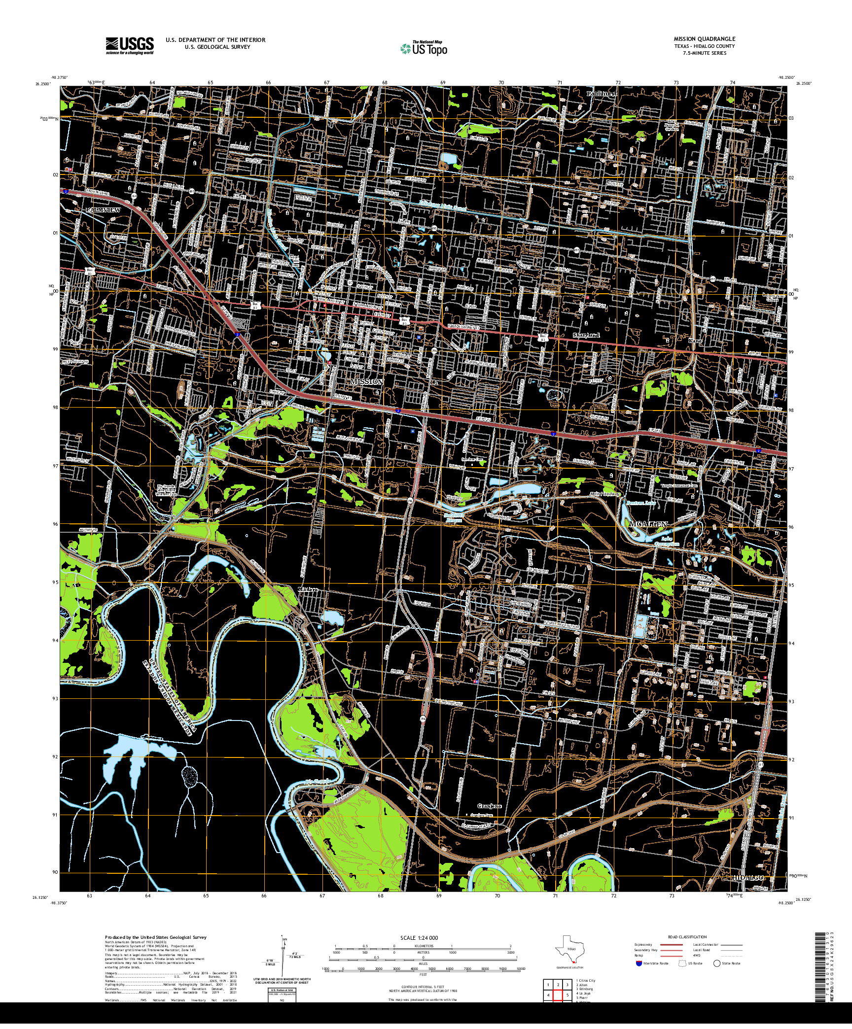 US TOPO 7.5-MINUTE MAP FOR MISSION, TX,TAM