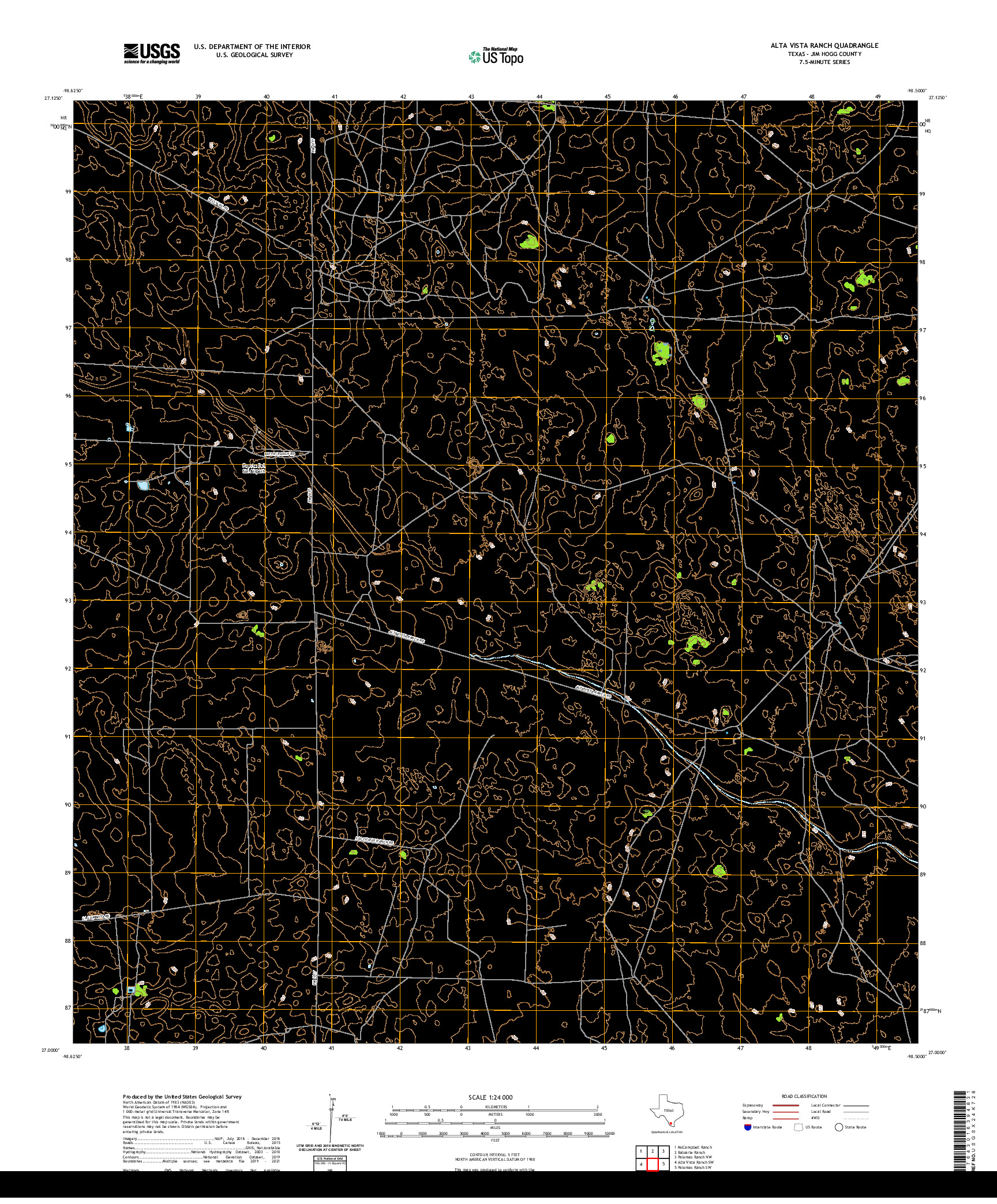 US TOPO 7.5-MINUTE MAP FOR ALTA VISTA RANCH, TX