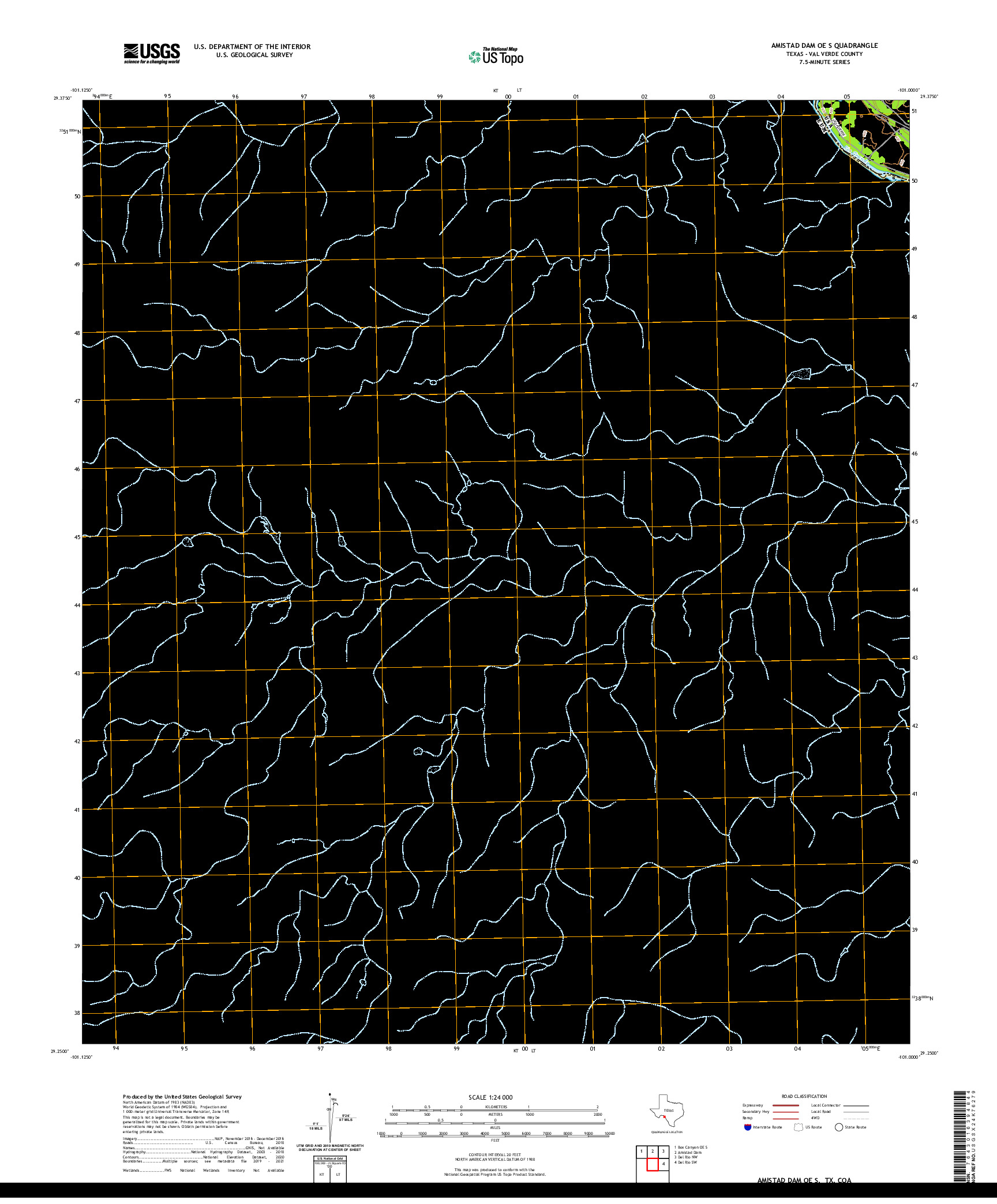 US TOPO 7.5-MINUTE MAP FOR AMISTAD DAM OE S, TX,COA