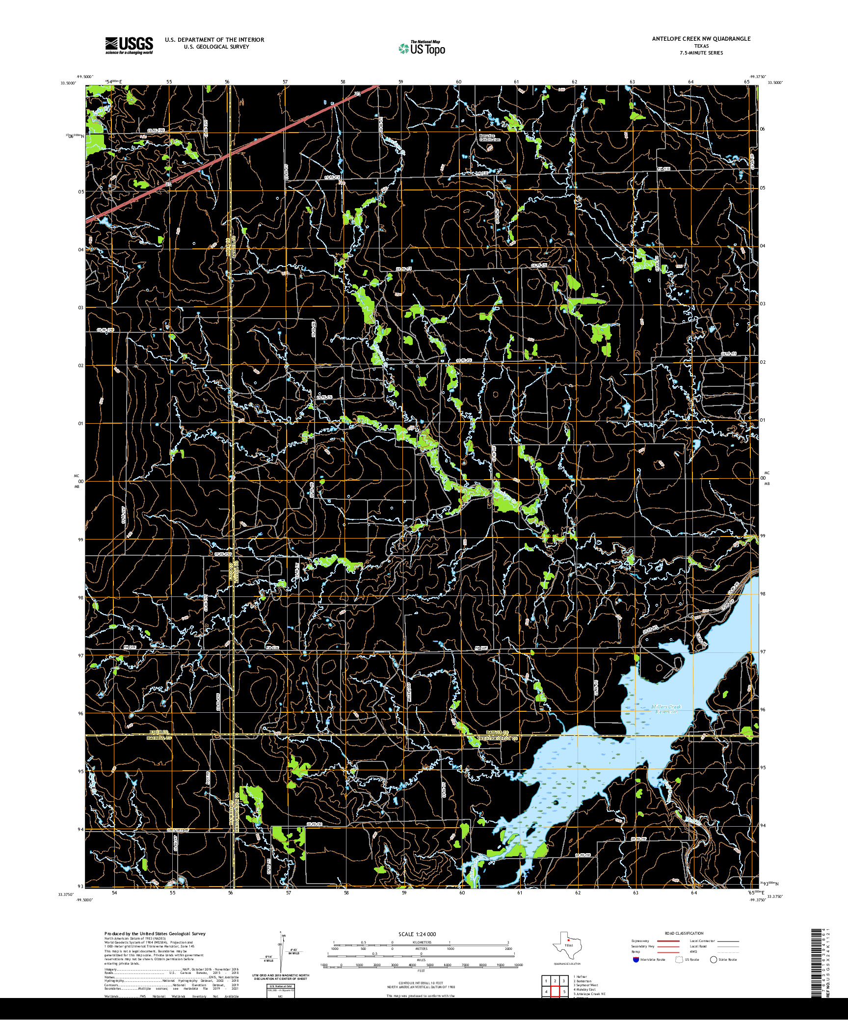 US TOPO 7.5-MINUTE MAP FOR ANTELOPE CREEK NW, TX