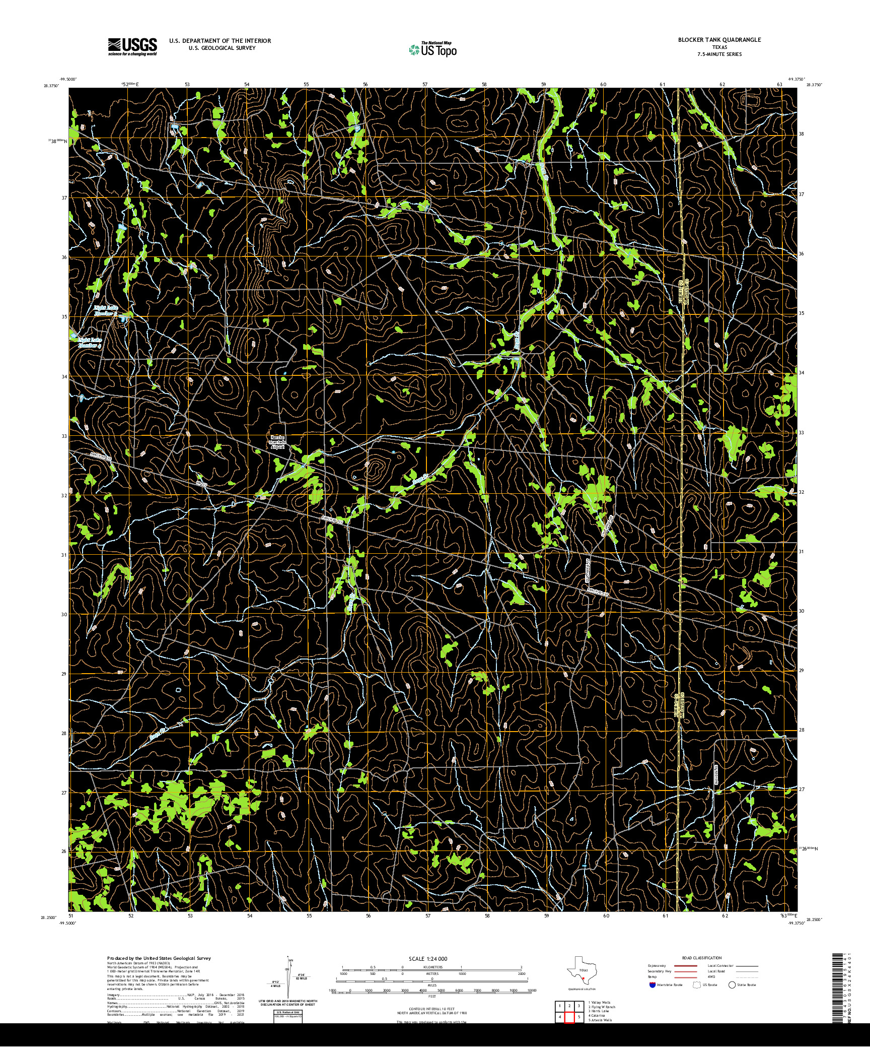 US TOPO 7.5-MINUTE MAP FOR BLOCKER TANK, TX