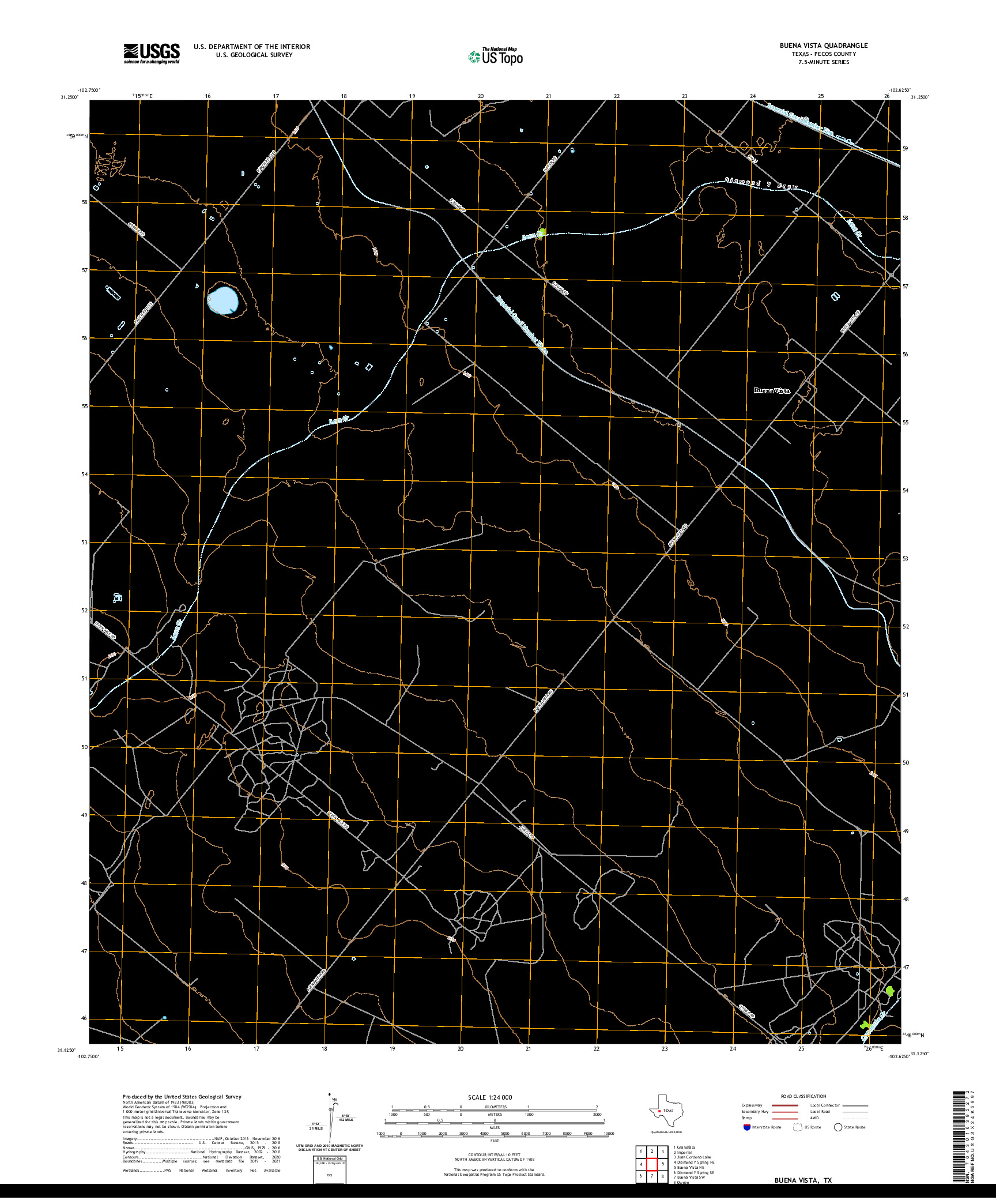 US TOPO 7.5-MINUTE MAP FOR BUENA VISTA, TX