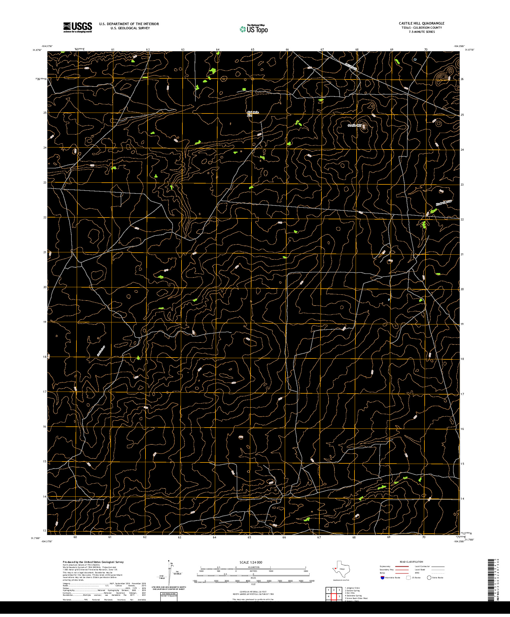 US TOPO 7.5-MINUTE MAP FOR CASTILE HILL, TX