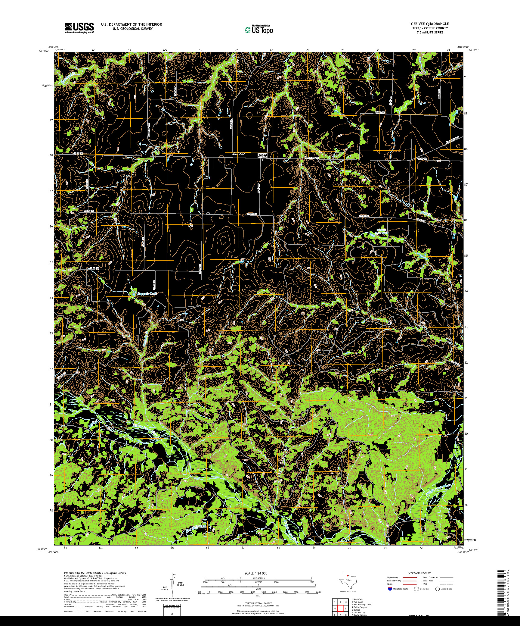 US TOPO 7.5-MINUTE MAP FOR CEE VEE, TX