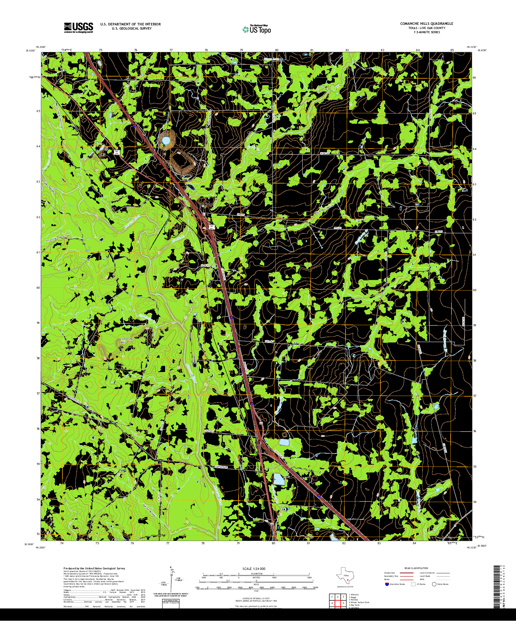 US TOPO 7.5-MINUTE MAP FOR COMANCHE HILLS, TX