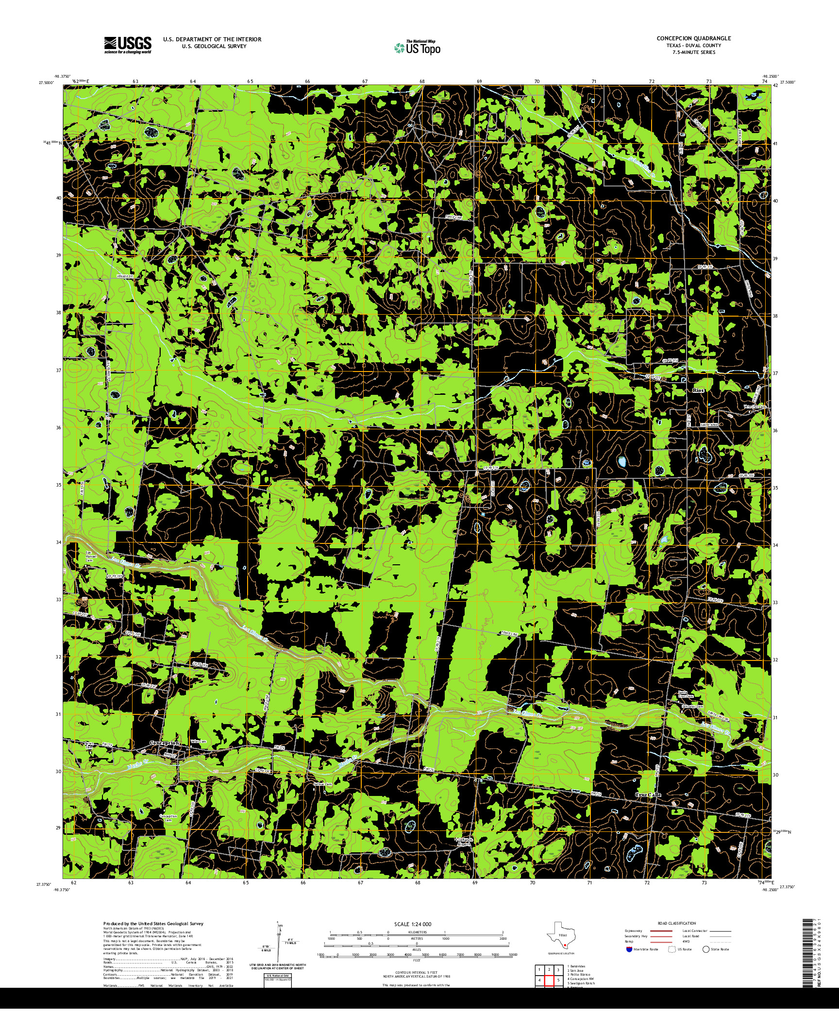 US TOPO 7.5-MINUTE MAP FOR CONCEPCION, TX