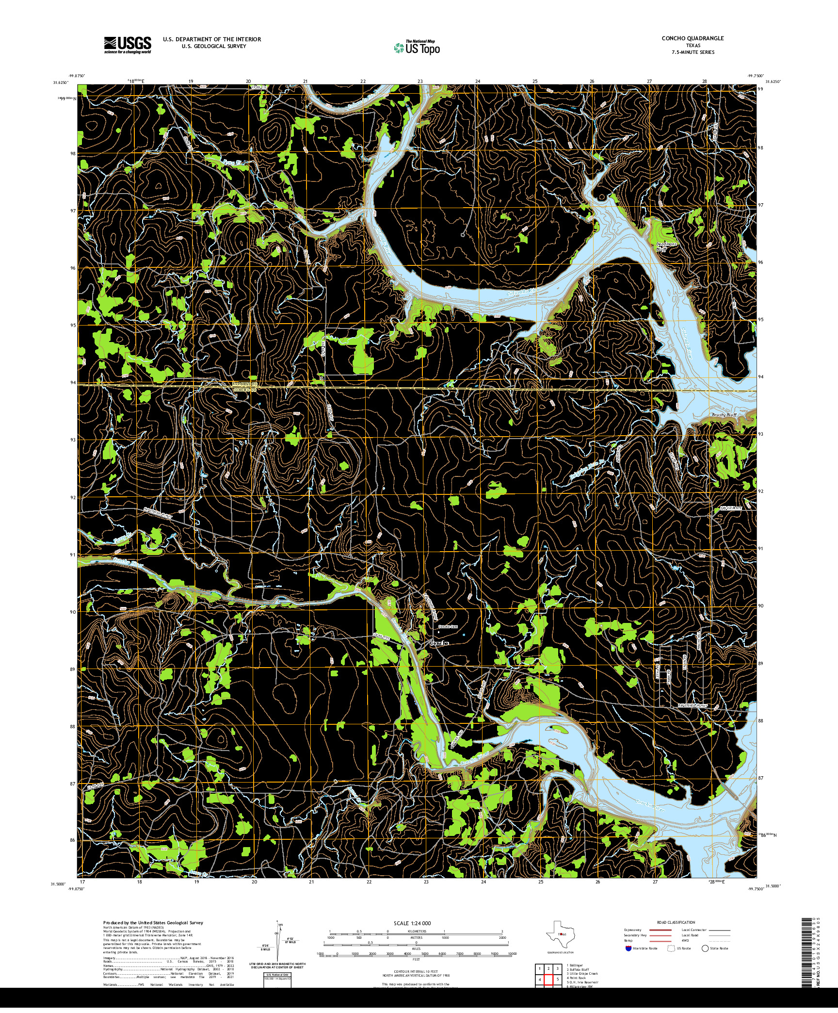 US TOPO 7.5-MINUTE MAP FOR CONCHO, TX