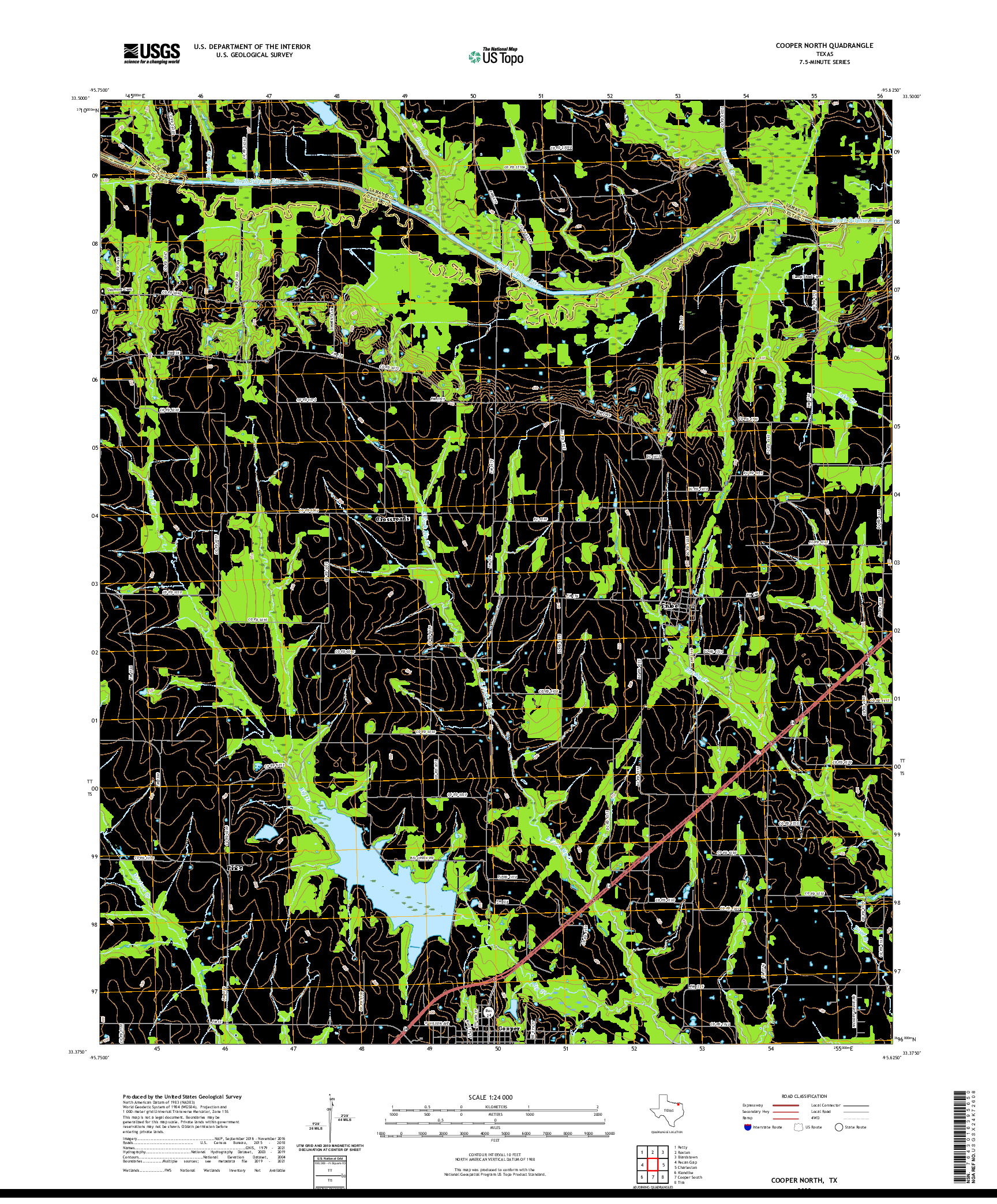 US TOPO 7.5-MINUTE MAP FOR COOPER NORTH, TX