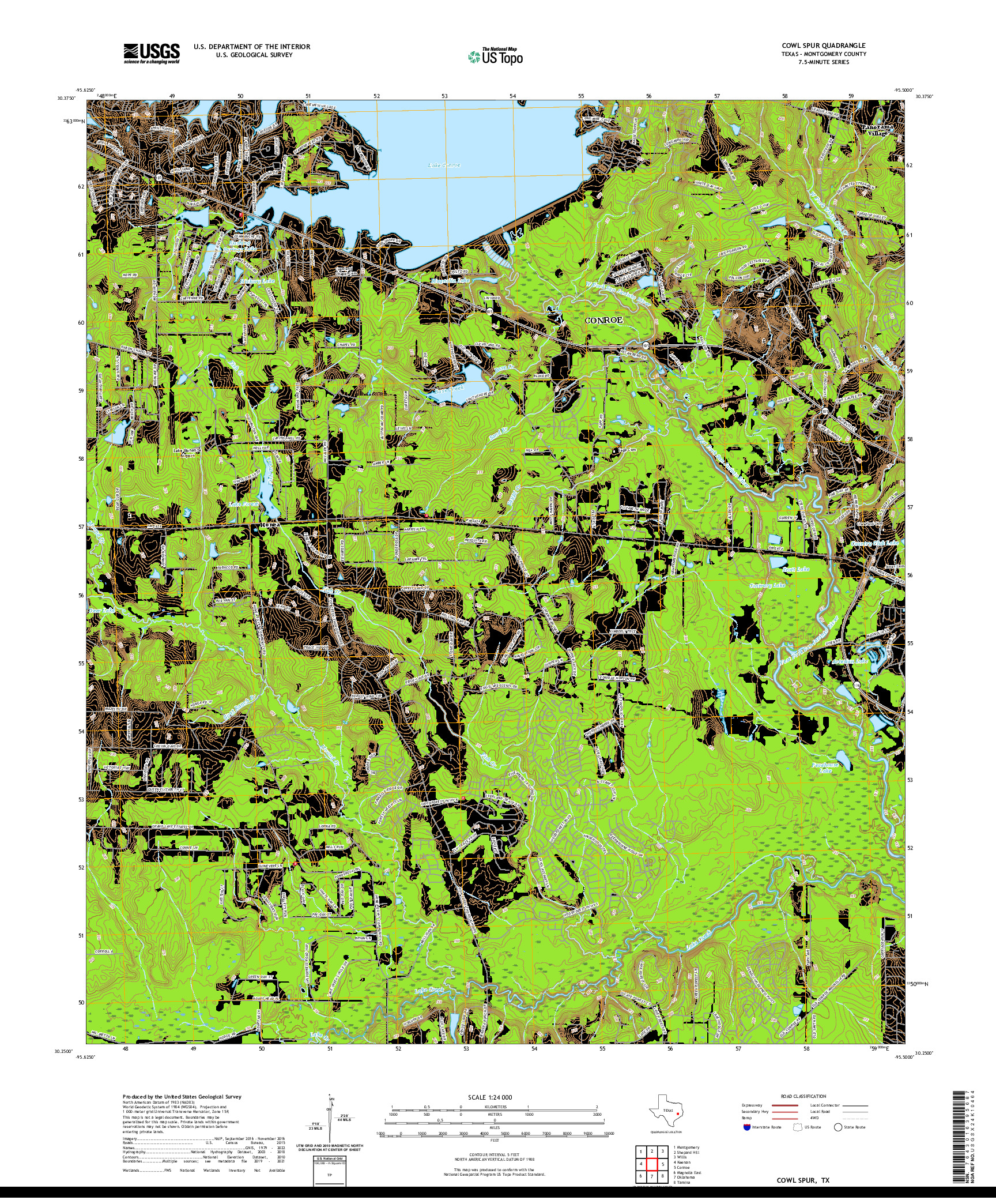 US TOPO 7.5-MINUTE MAP FOR COWL SPUR, TX