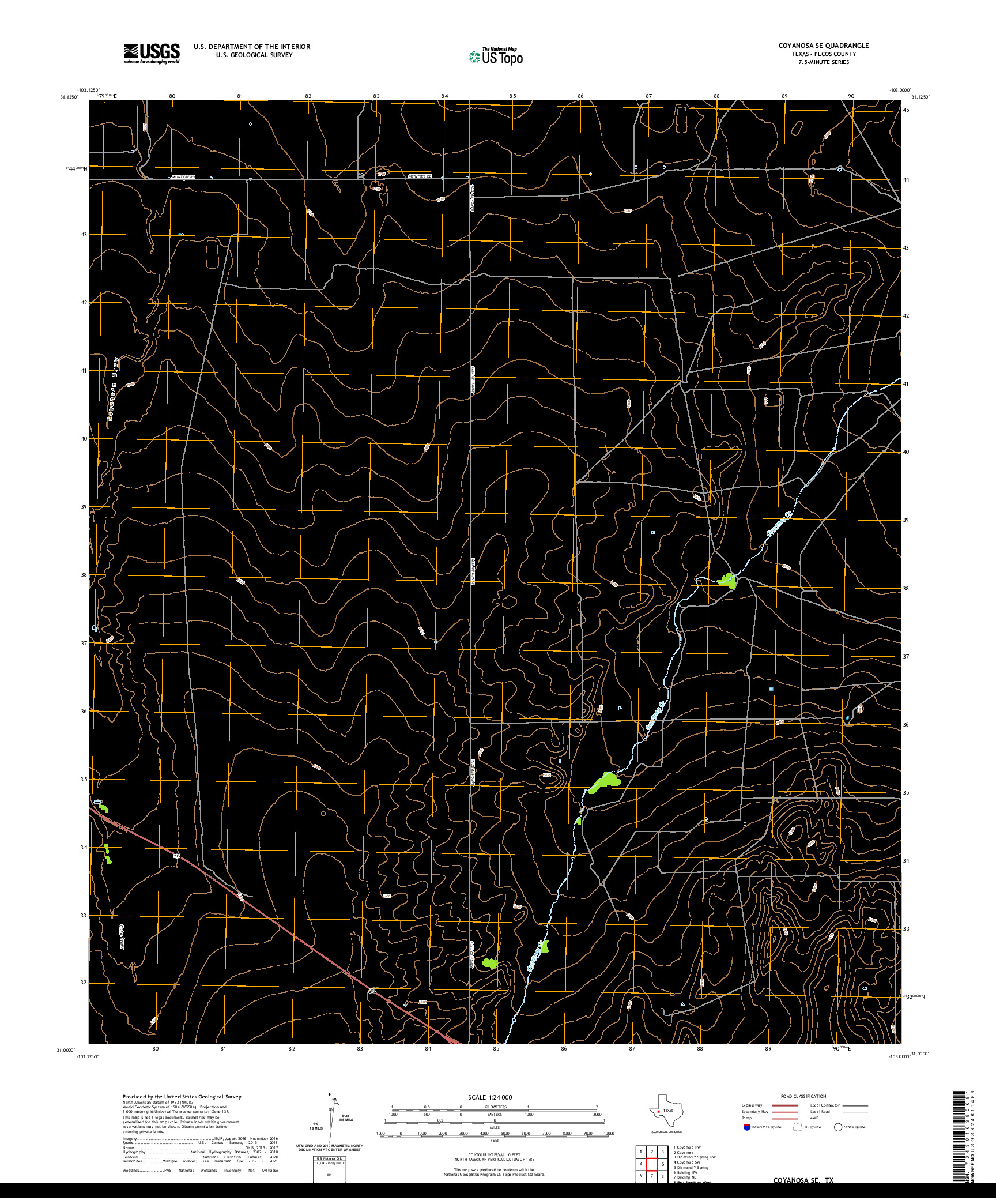 US TOPO 7.5-MINUTE MAP FOR COYANOSA SE, TX
