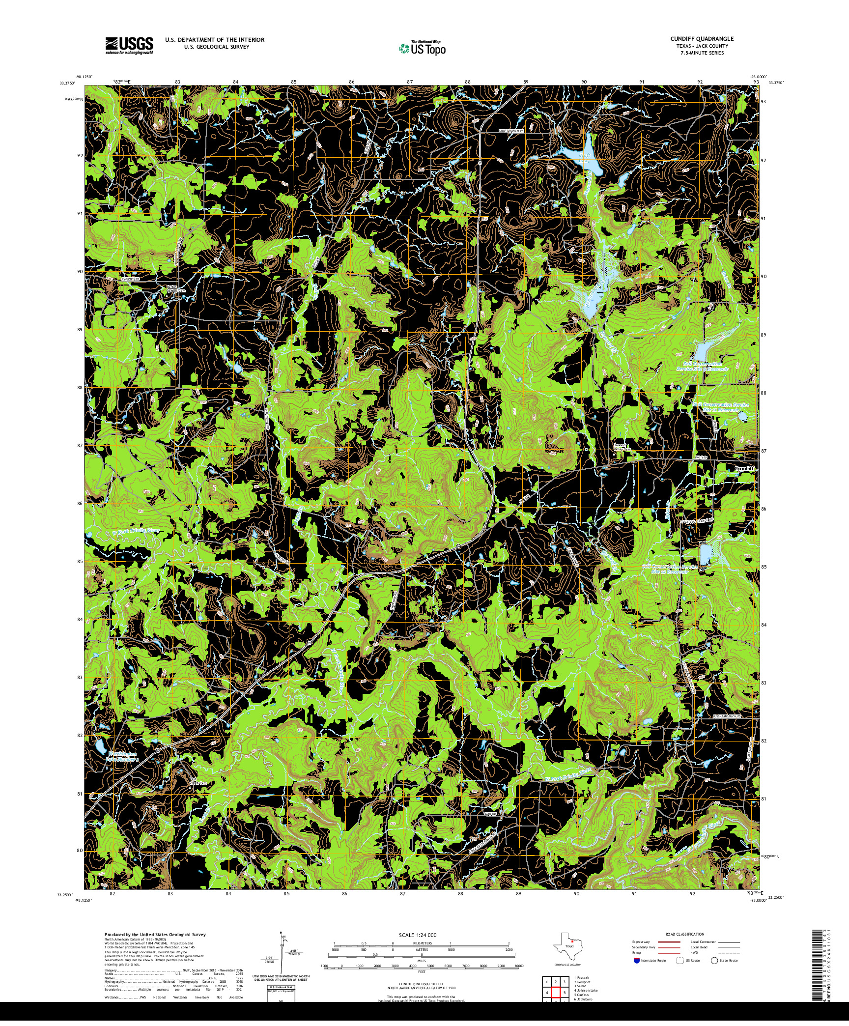 US TOPO 7.5-MINUTE MAP FOR CUNDIFF, TX