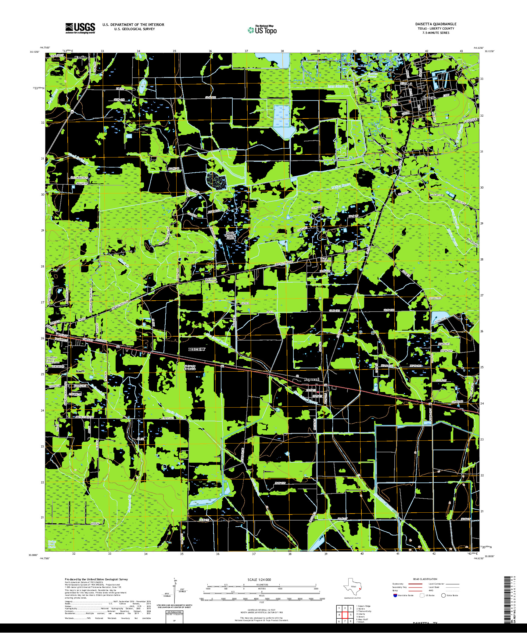 US TOPO 7.5-MINUTE MAP FOR DAISETTA, TX