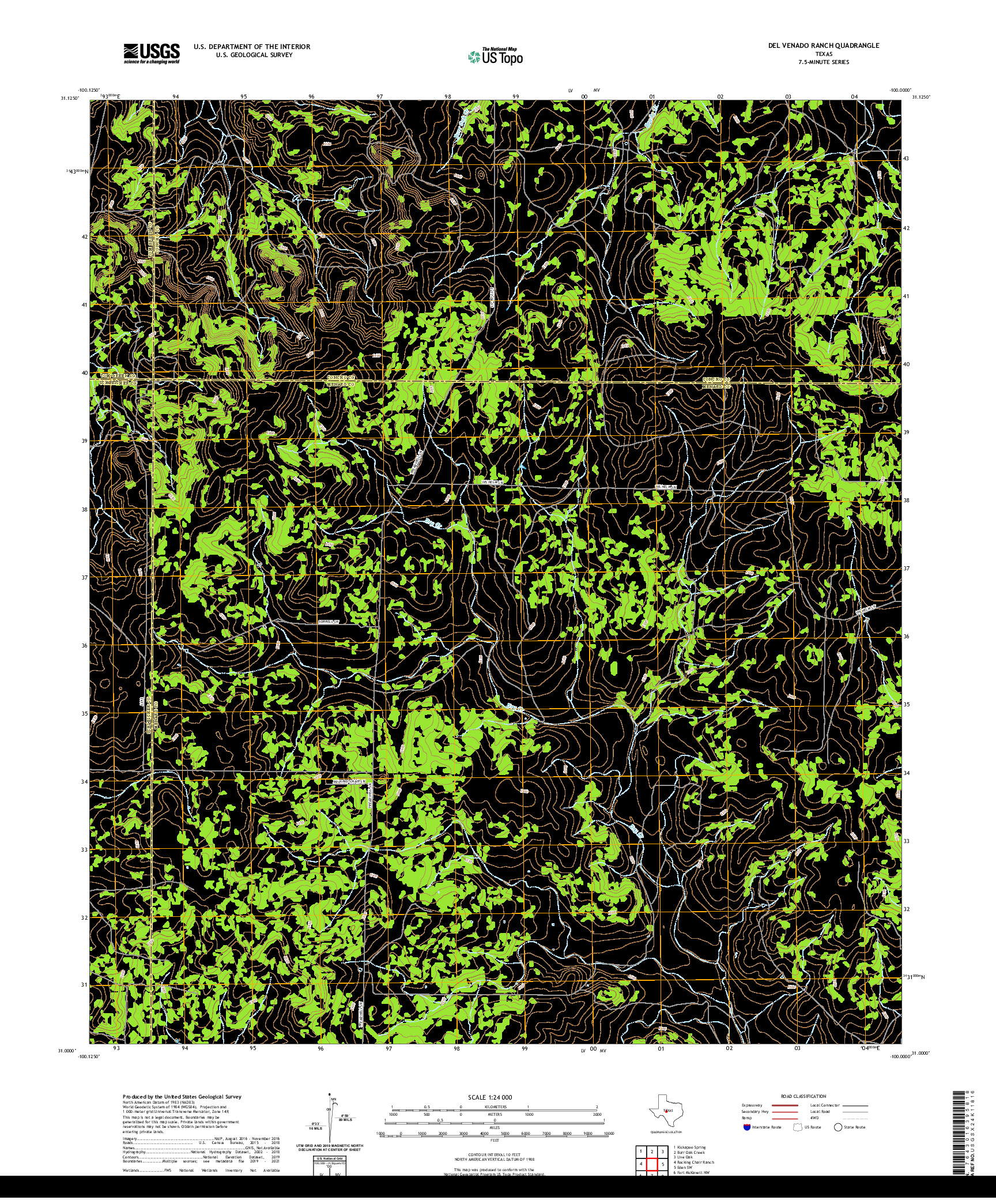 US TOPO 7.5-MINUTE MAP FOR DEL VENADO RANCH, TX