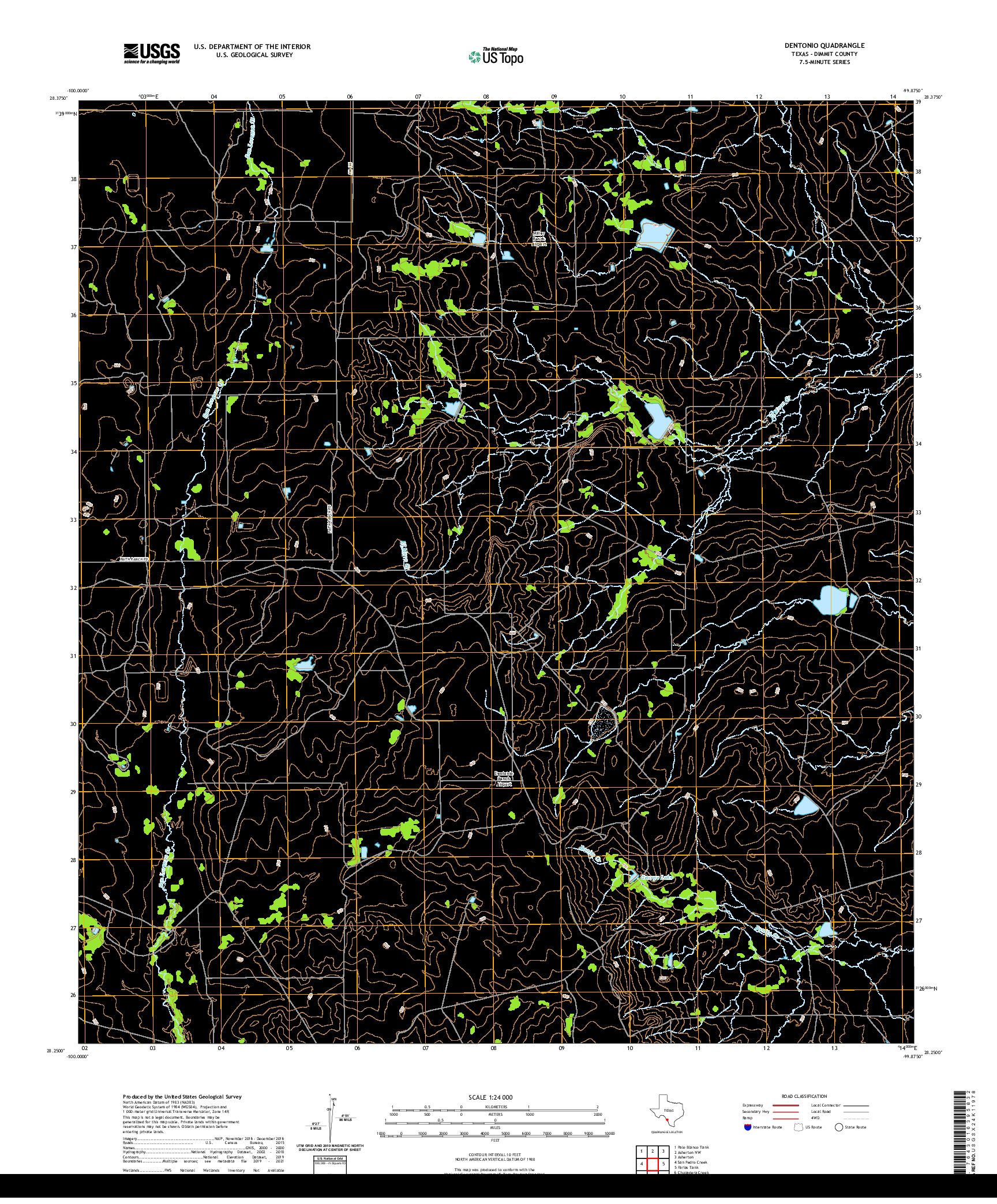 US TOPO 7.5-MINUTE MAP FOR DENTONIO, TX