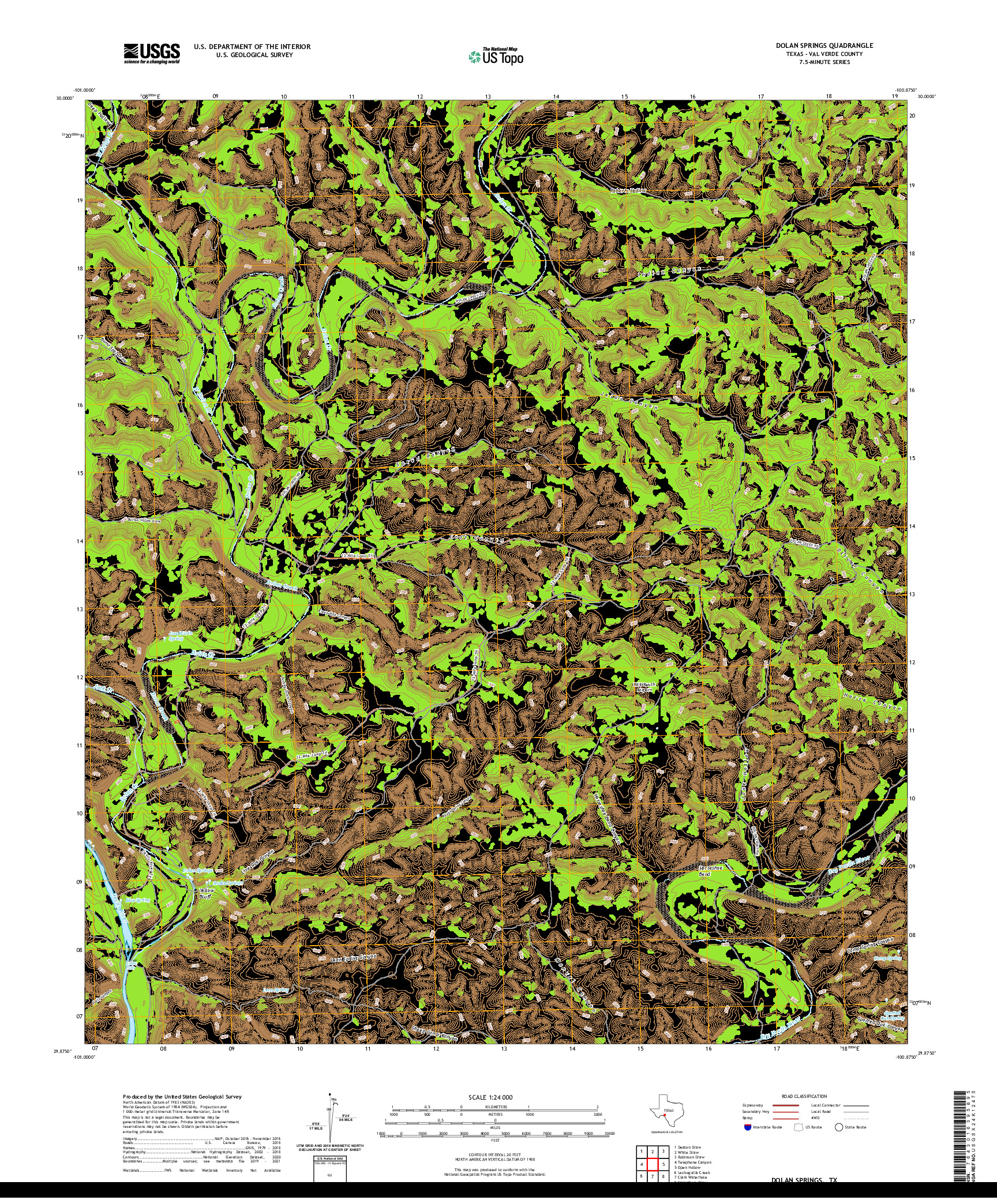 US TOPO 7.5-MINUTE MAP FOR DOLAN SPRINGS, TX