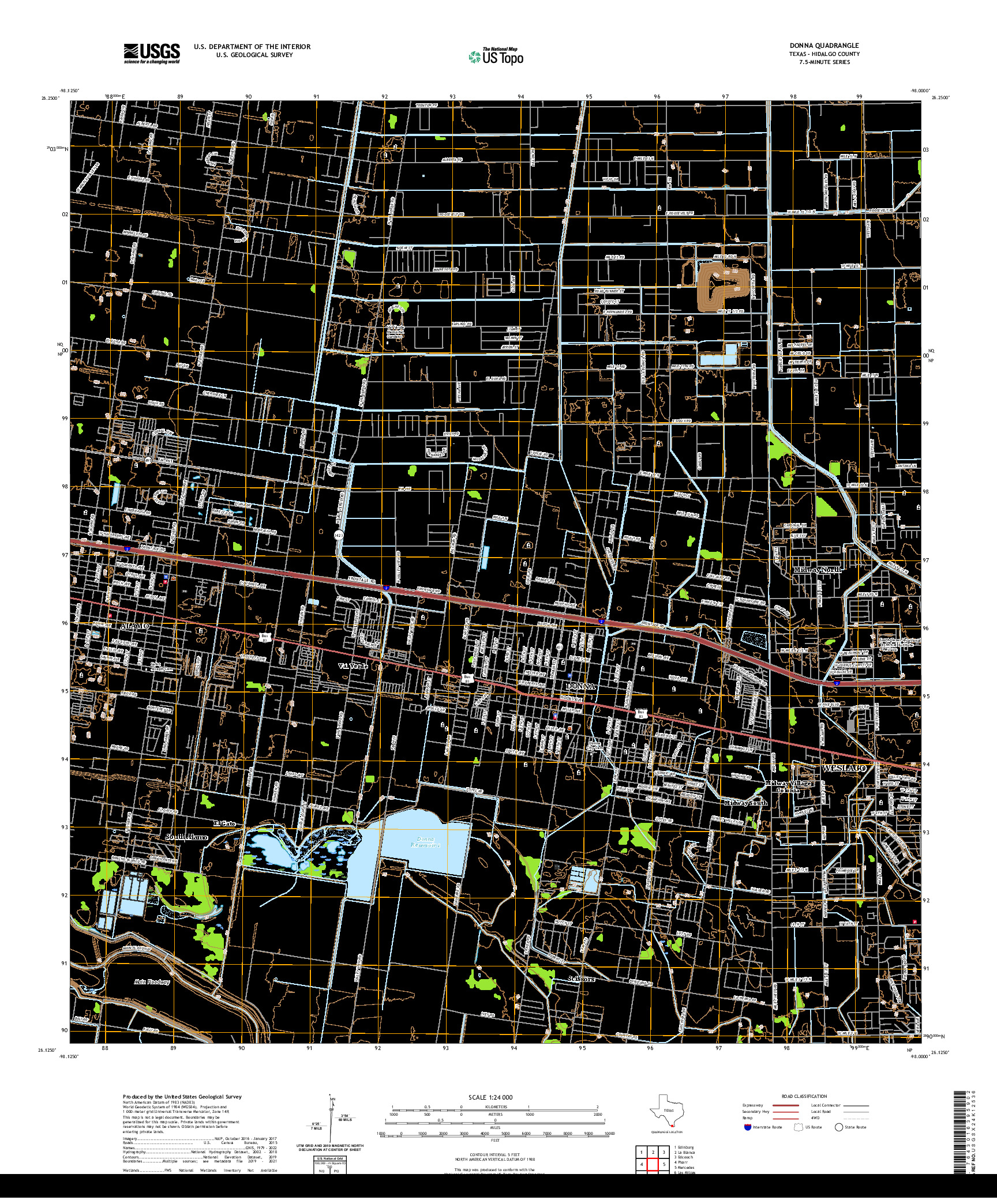 US TOPO 7.5-MINUTE MAP FOR DONNA, TX