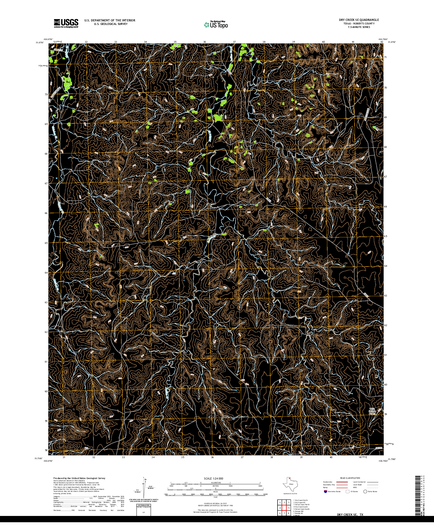 US TOPO 7.5-MINUTE MAP FOR DRY CREEK SE, TX