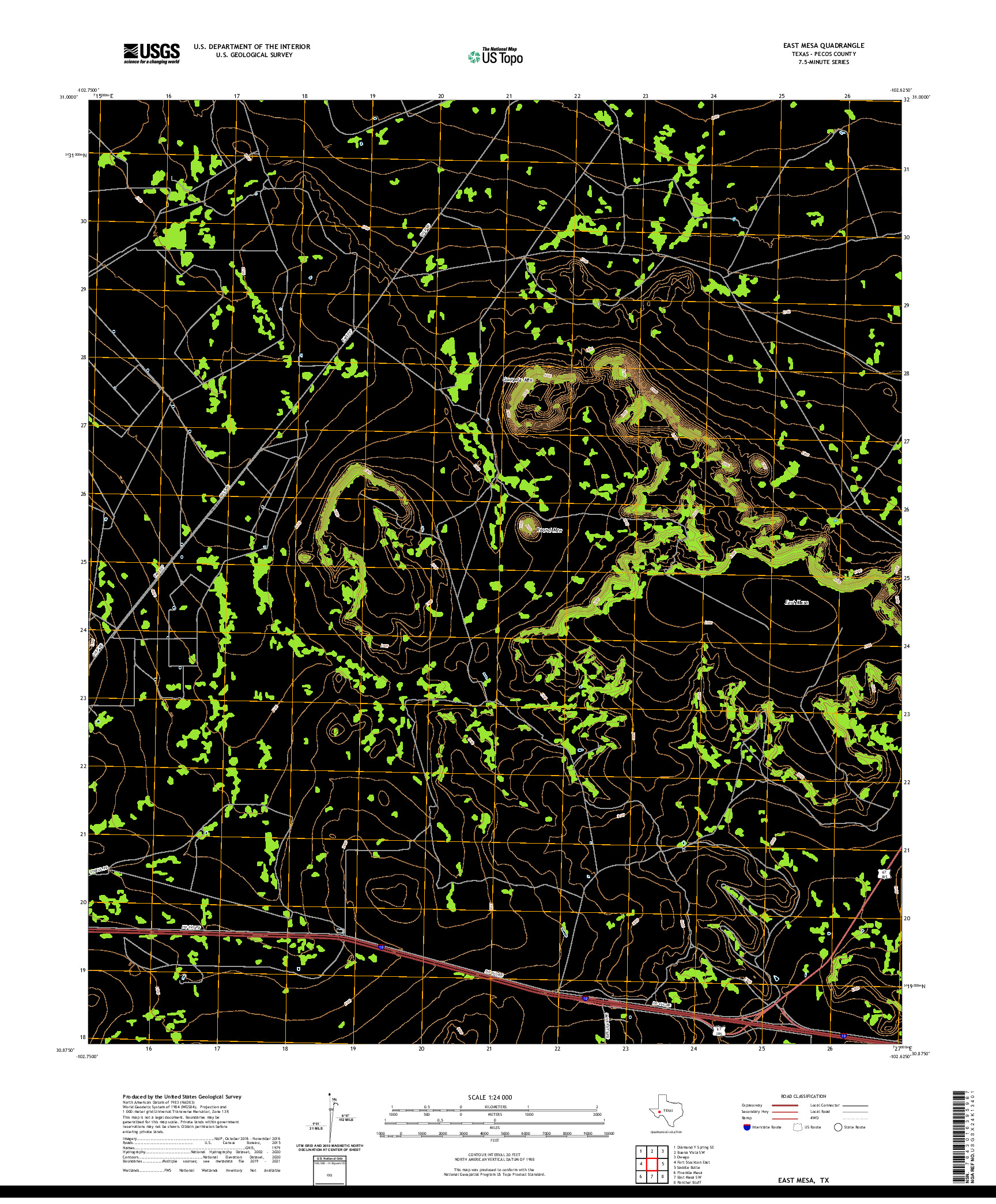 US TOPO 7.5-MINUTE MAP FOR EAST MESA, TX